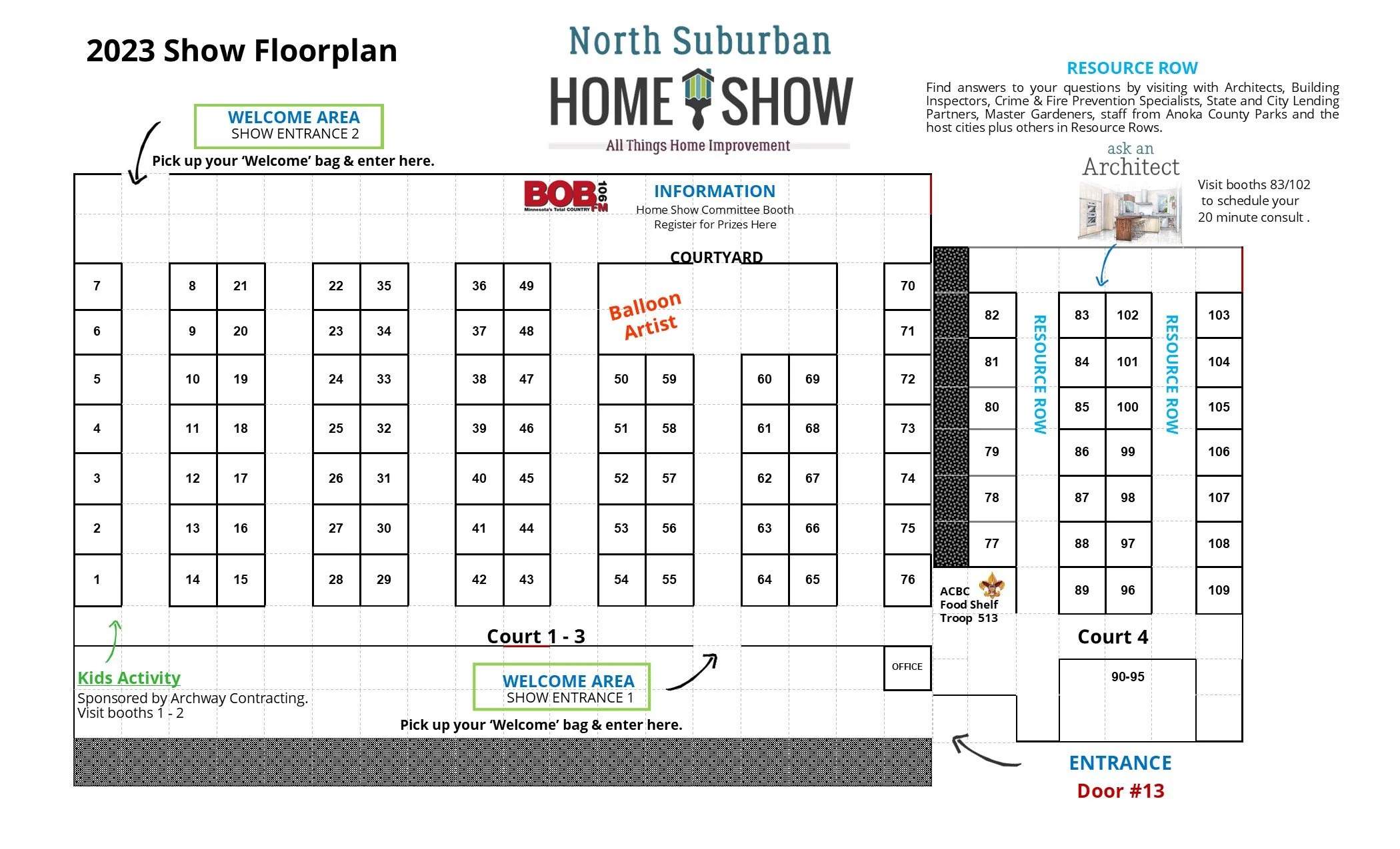 Layout of the North Suburban Home Show — North Suburban Home Show
