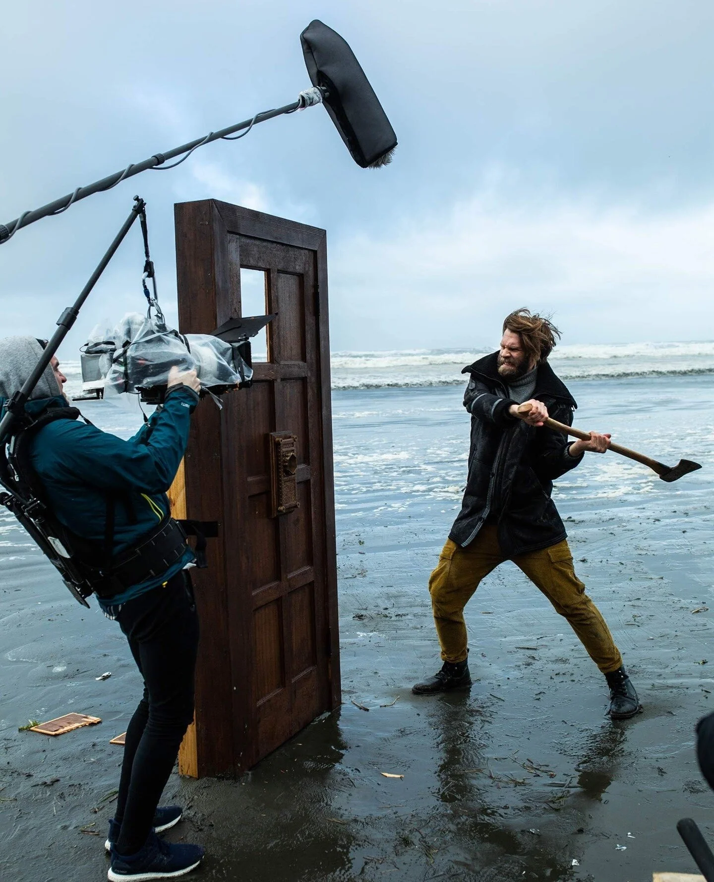 Just Marc Rissman hacking away at a door in the middle of a beach. 💁🏼&zwj;♂️ 1.17.2020 (Day 12/35)⁠
⁠
The unique problem that we had to solve was getting a door installed/mounted sturdy enough so that when Titan swings at it with all his might, it 