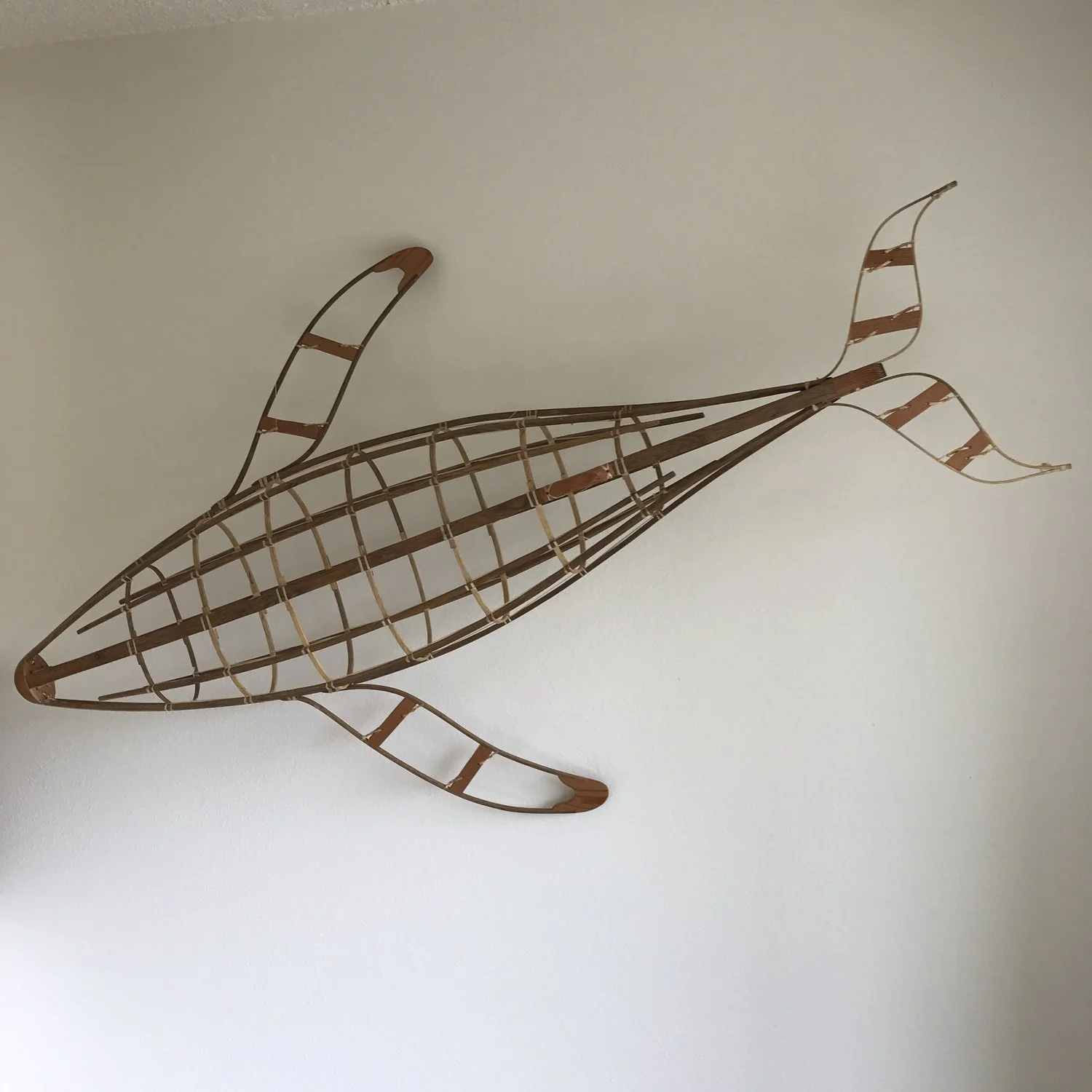Humpback Whales | Oregon White Oak, Reclaimed Fir, Sinew | Sculpture by Wessinger Woodworks