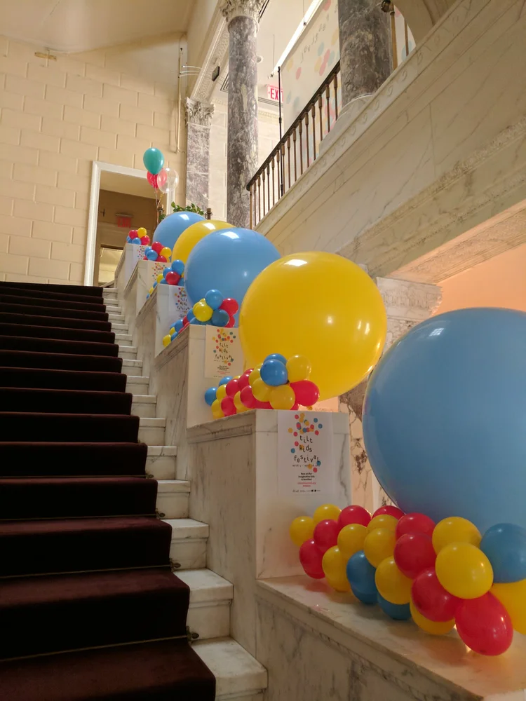 Colorful balloon arch, Manhattan NYC
