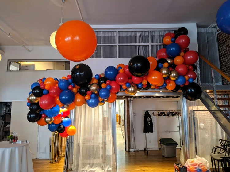 Custom balloon columns for a celebration NYC
