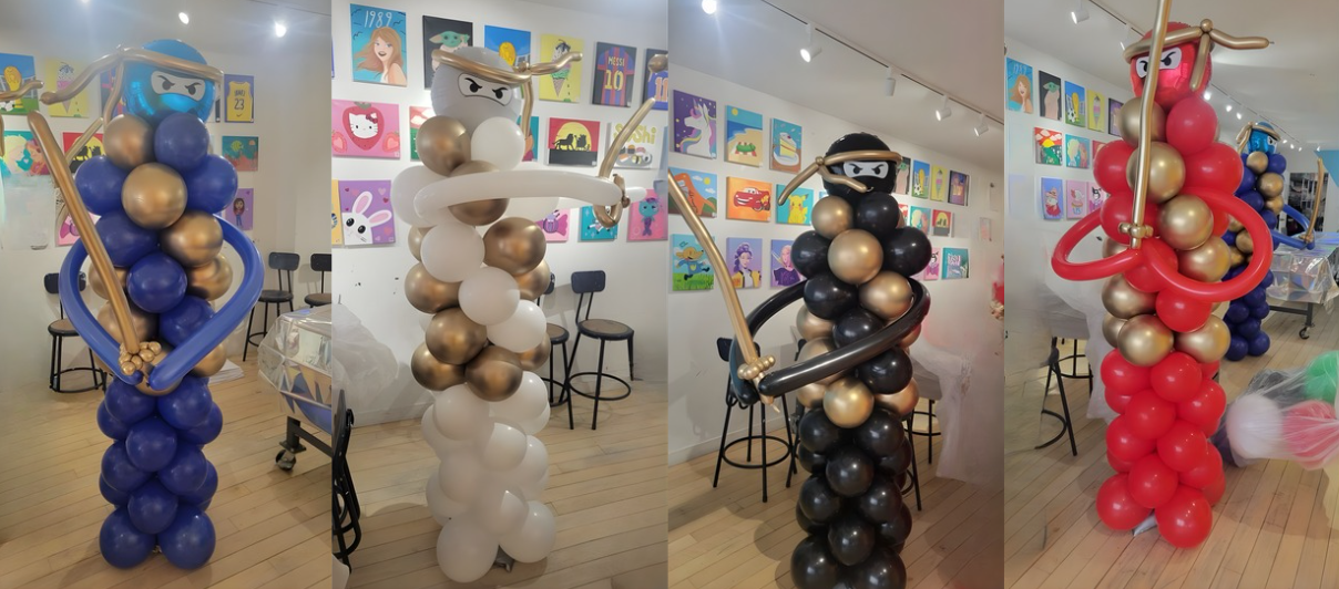 Stealth Mode Activated: Balloon Ninjas in Upper East Side NYC | Custom Balloon Sculptures