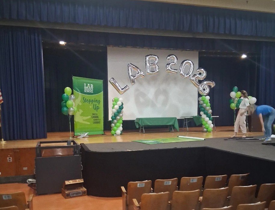 LAB Middle School Stepping-Up Ceremony Balloon Decor — Chelsea, NYC