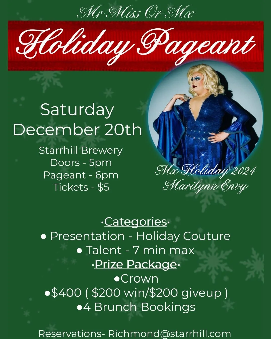 Mr. Miss. or Mx. Holiday Pageant