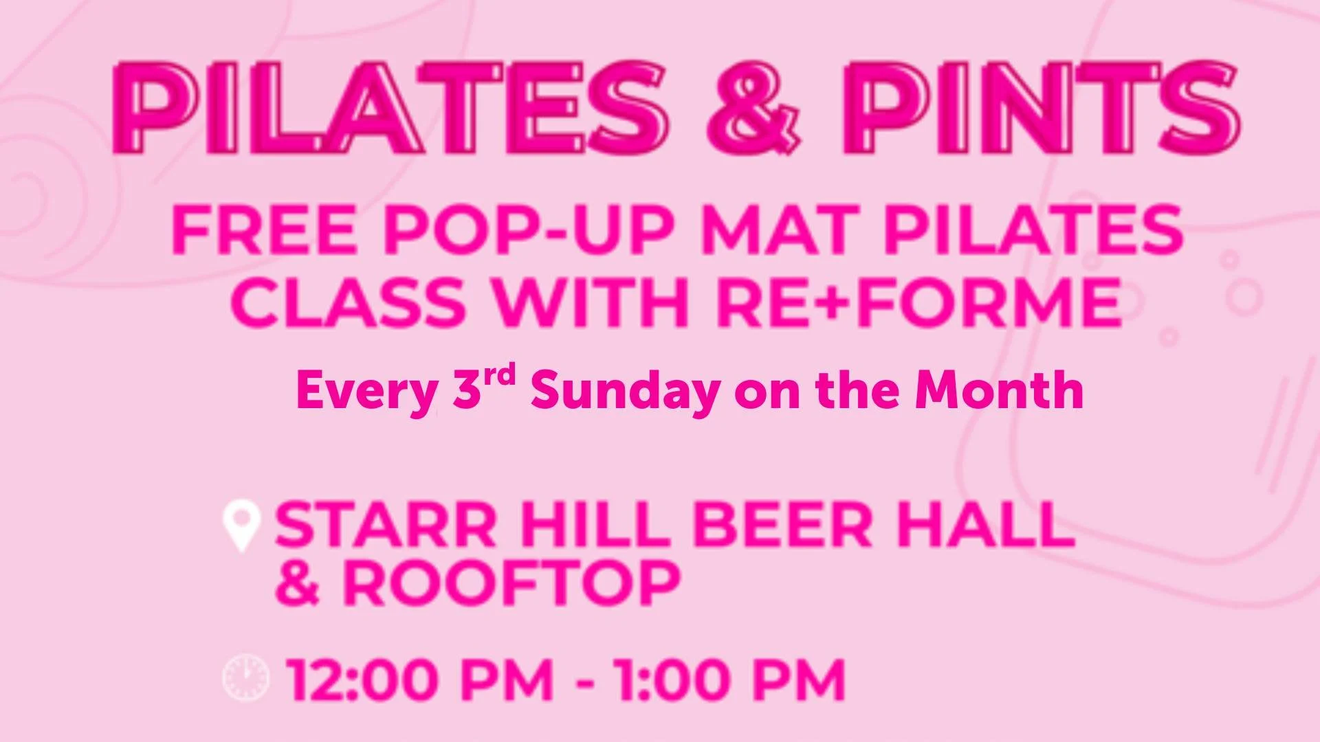 FREE Pilates &amp; Pints with RE-FORME