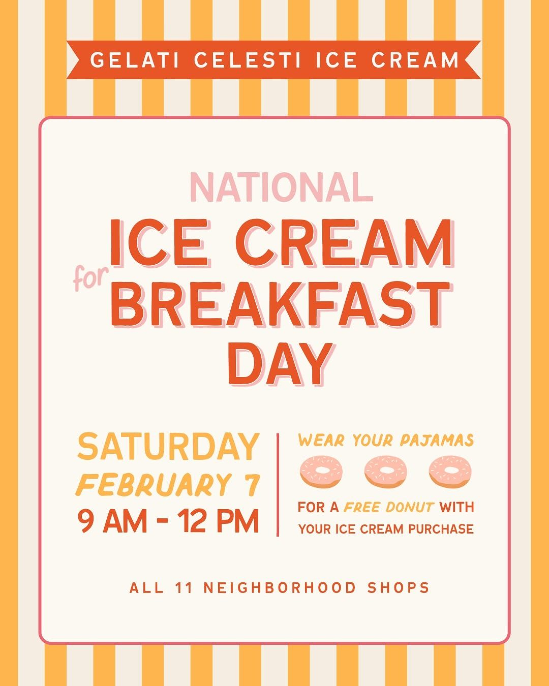 National Ice Cream for Breakfast Day at Gelati Celesti