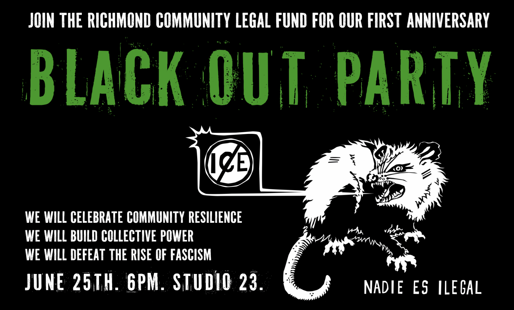 First Anniversary Black Out Party