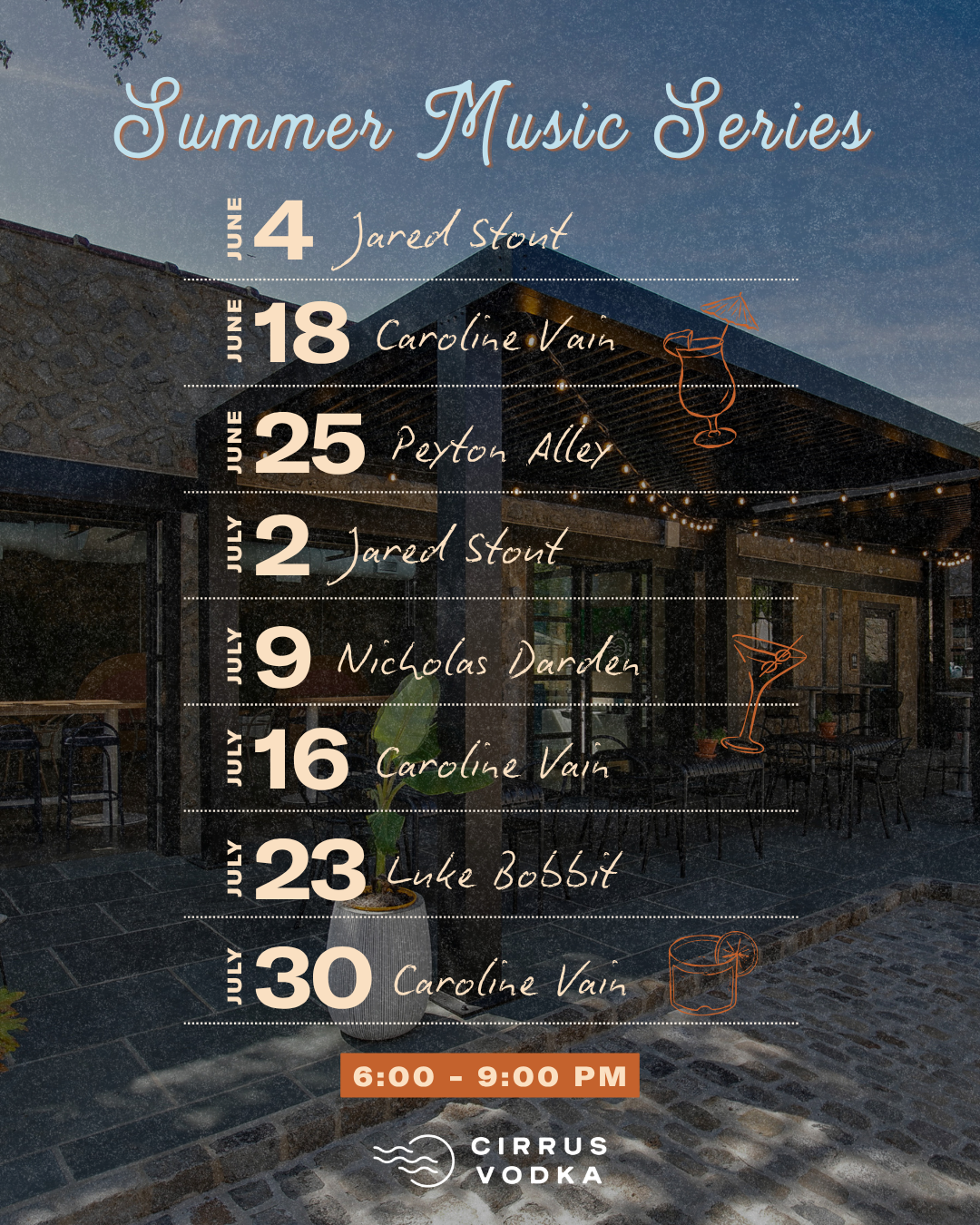 Summer Music Series at Cirrus Vodka