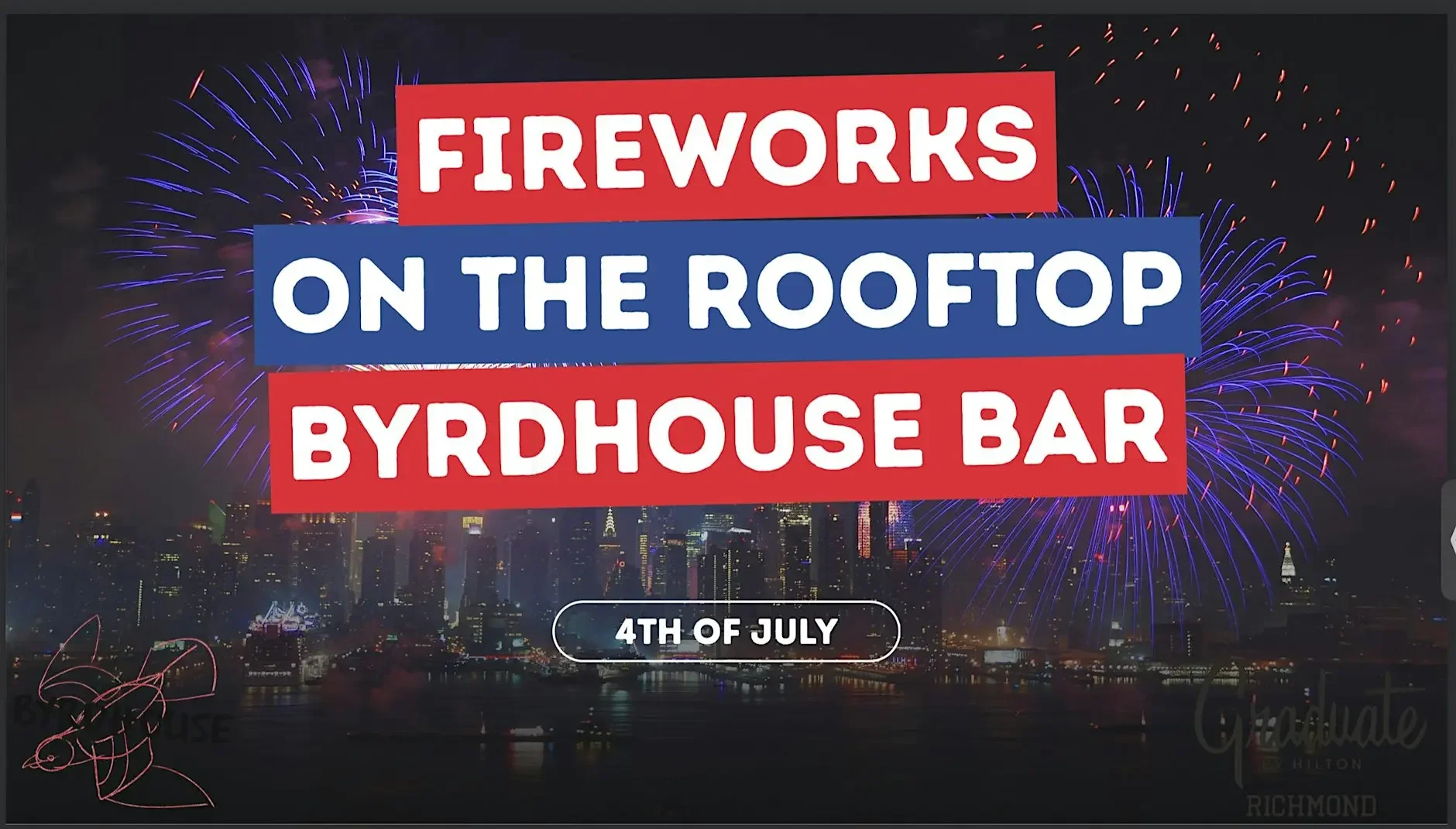 Fireworks on the Rooftop-Byrdhouse Bar