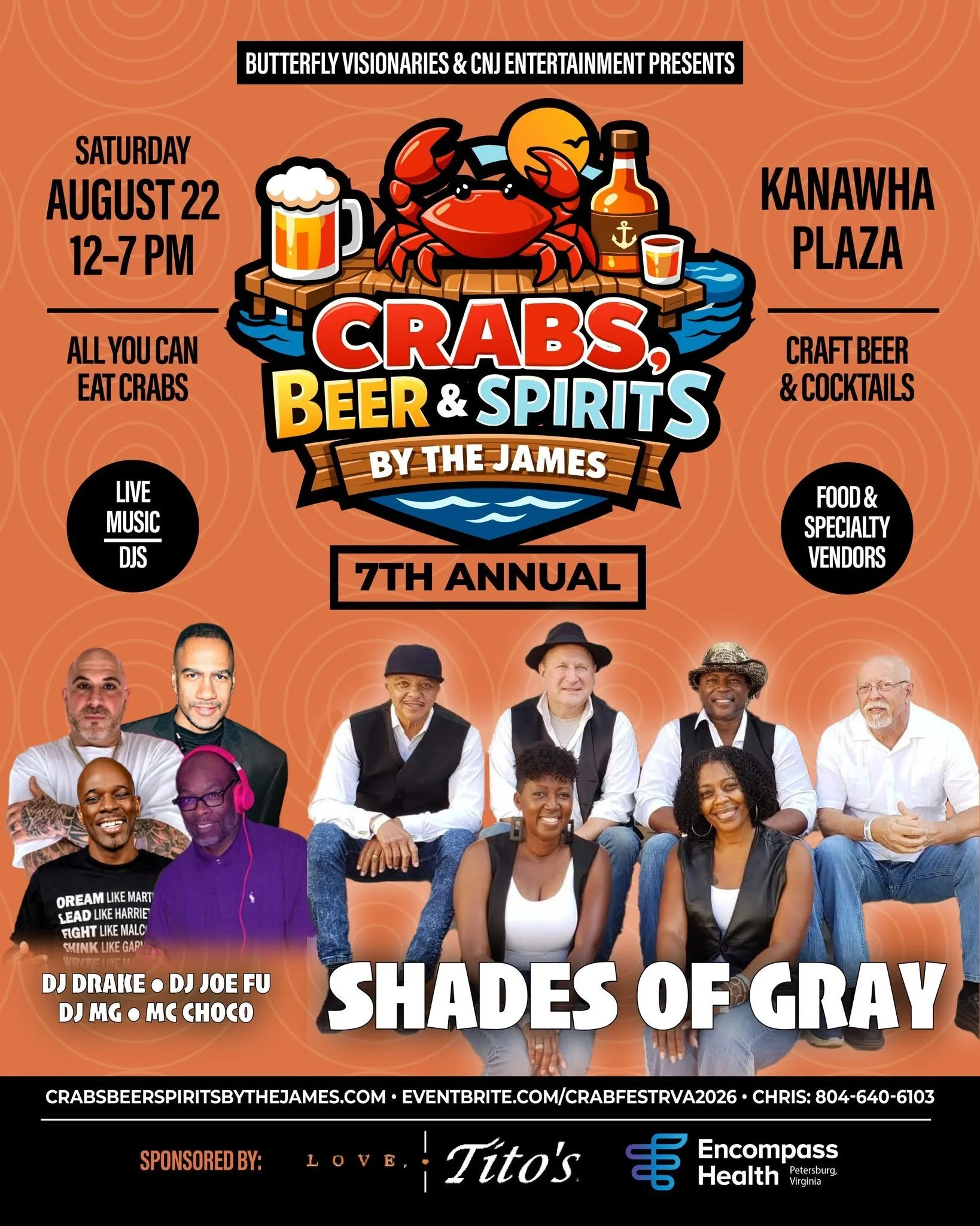 7th Annual Crabs, Beer &amp; Spirts by the James 