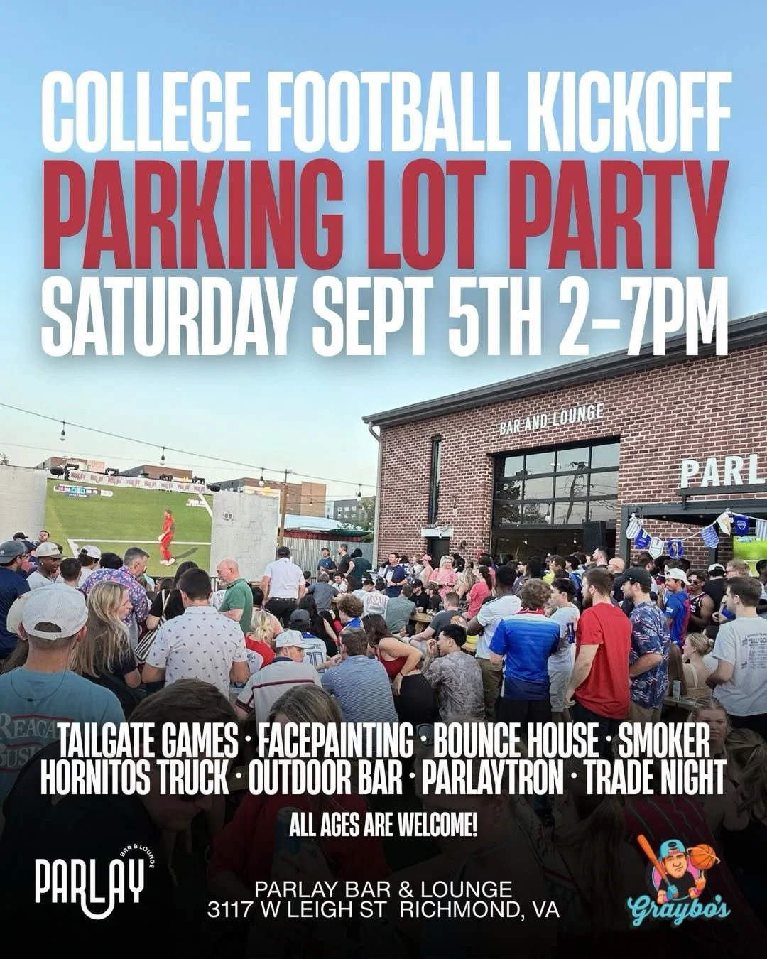 College Football Kickoff Parking Lot Party at Parlay