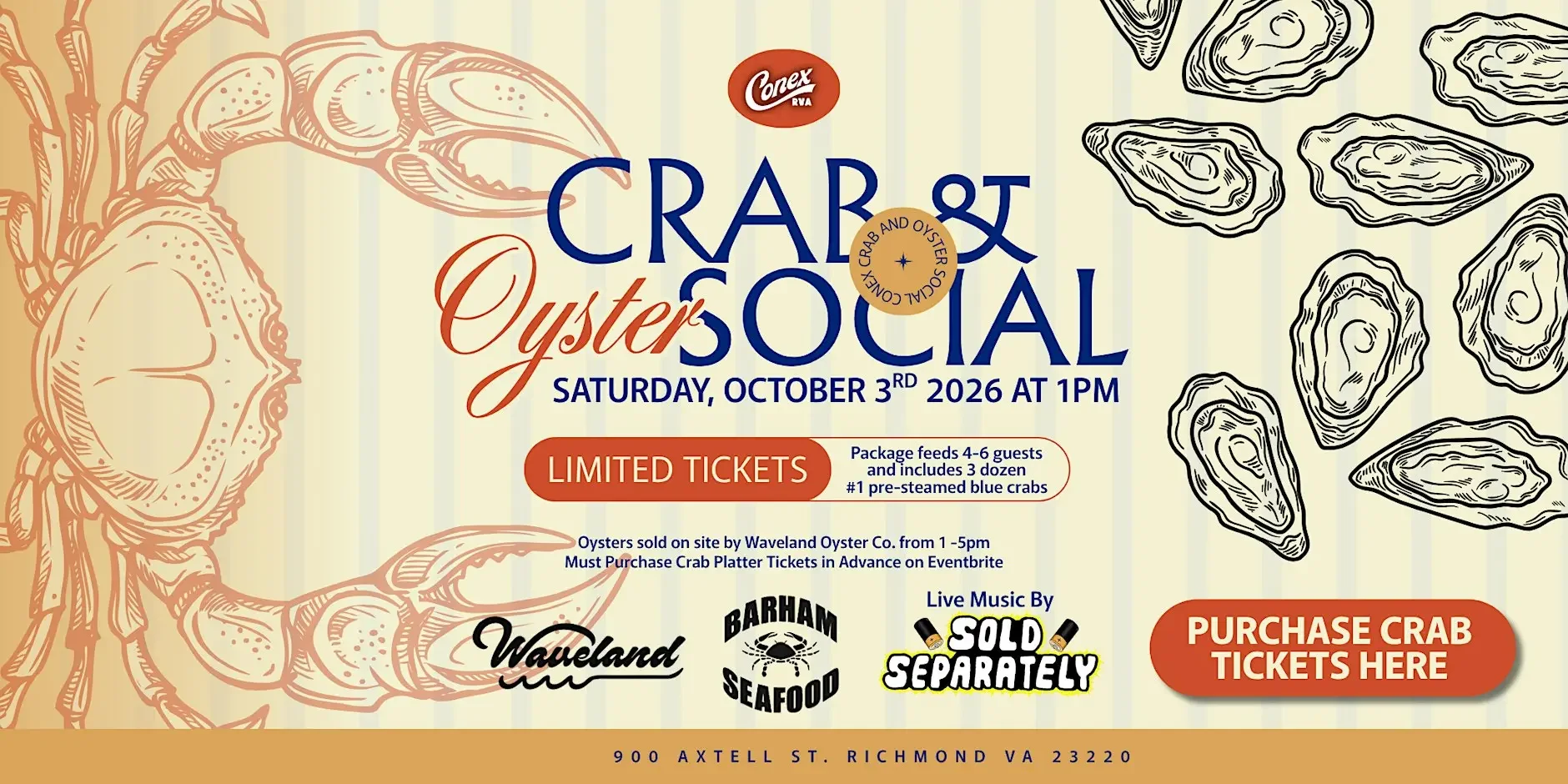 Conex Crab &amp; Oyster Social