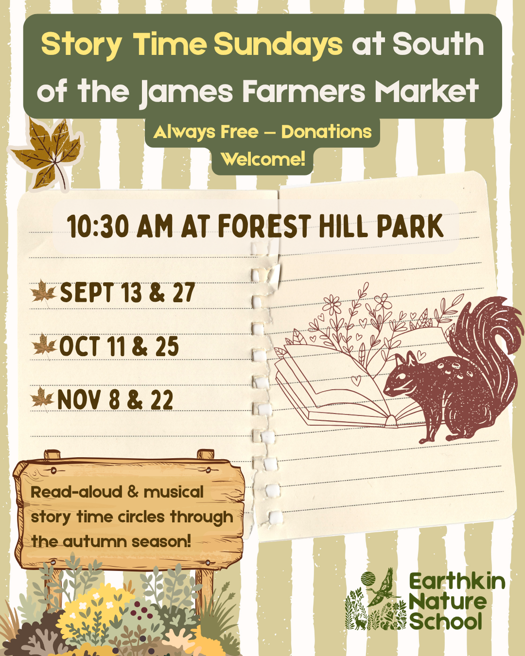Story Time Circle at South of the James Farmers Market