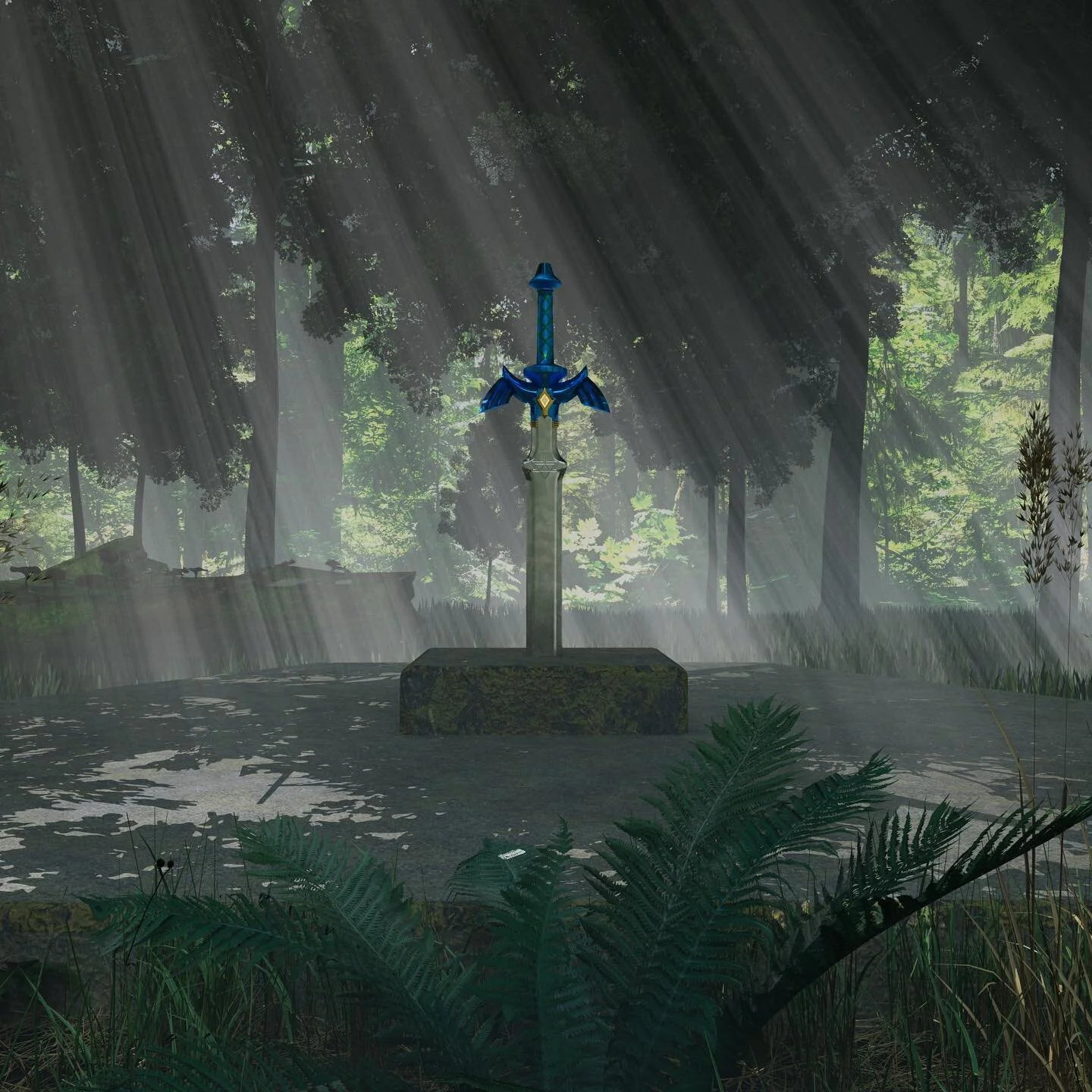 I&rsquo;m probably going to noodle on this forever before I&rsquo;m happy with it, but I haven&rsquo;t posted in a while. Took me a while to model the #mastersword from #legendofzelda Primary sword reference is #skywardsword and primary scene referen