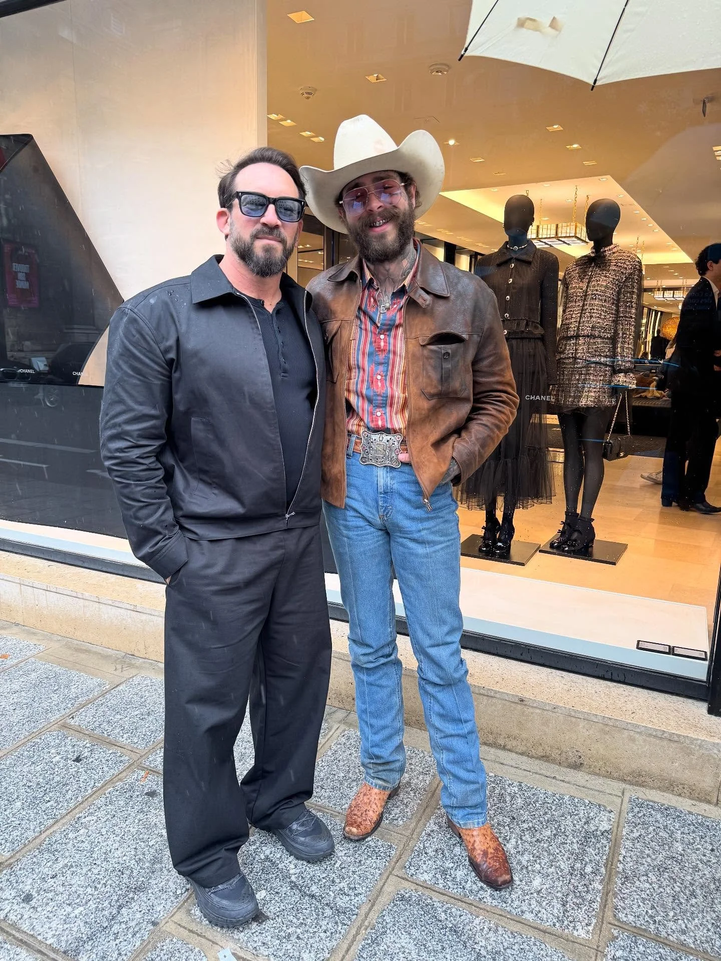 In Paris, we both took our girls out shopping in the rain. I&rsquo;ve always liked Post Malone, but more so after learning, like me, how much he loved Ozzy , motorcycles, and the open American frontier.
.
📸: @natashankpr 
.
#paris #pfw #postmalone #