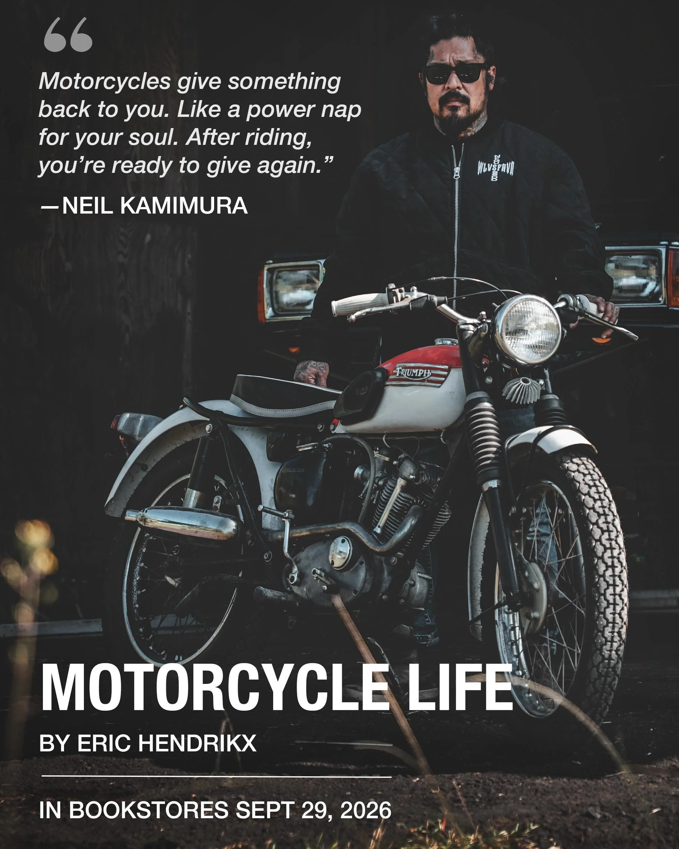 MOTORCYCLE LIFE &mdash; Featuring Neil Kamimura / @rpm_neil

&ldquo;Motorcycles give something back to you. Like a power nap for your soul. After riding, you&rsquo;re ready to give again.&rdquo; &mdash; Neil Kamimura

Neil&rsquo;s philosophy on ridin