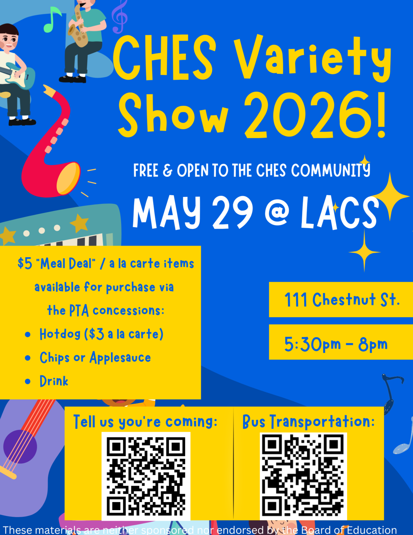Volunteer &amp; RSVP for the Variety Show on 5/29 @ LACS!