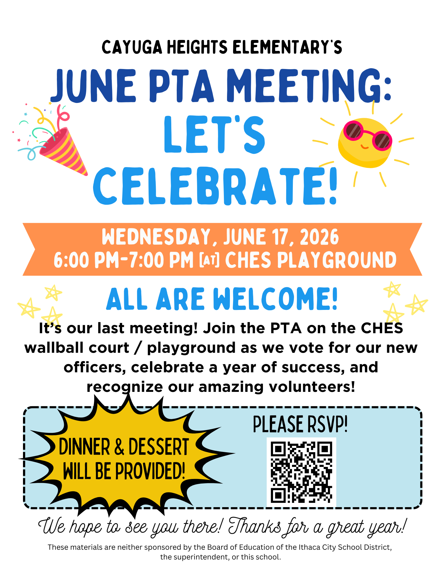 LAST PTA Meeting tomorrow!