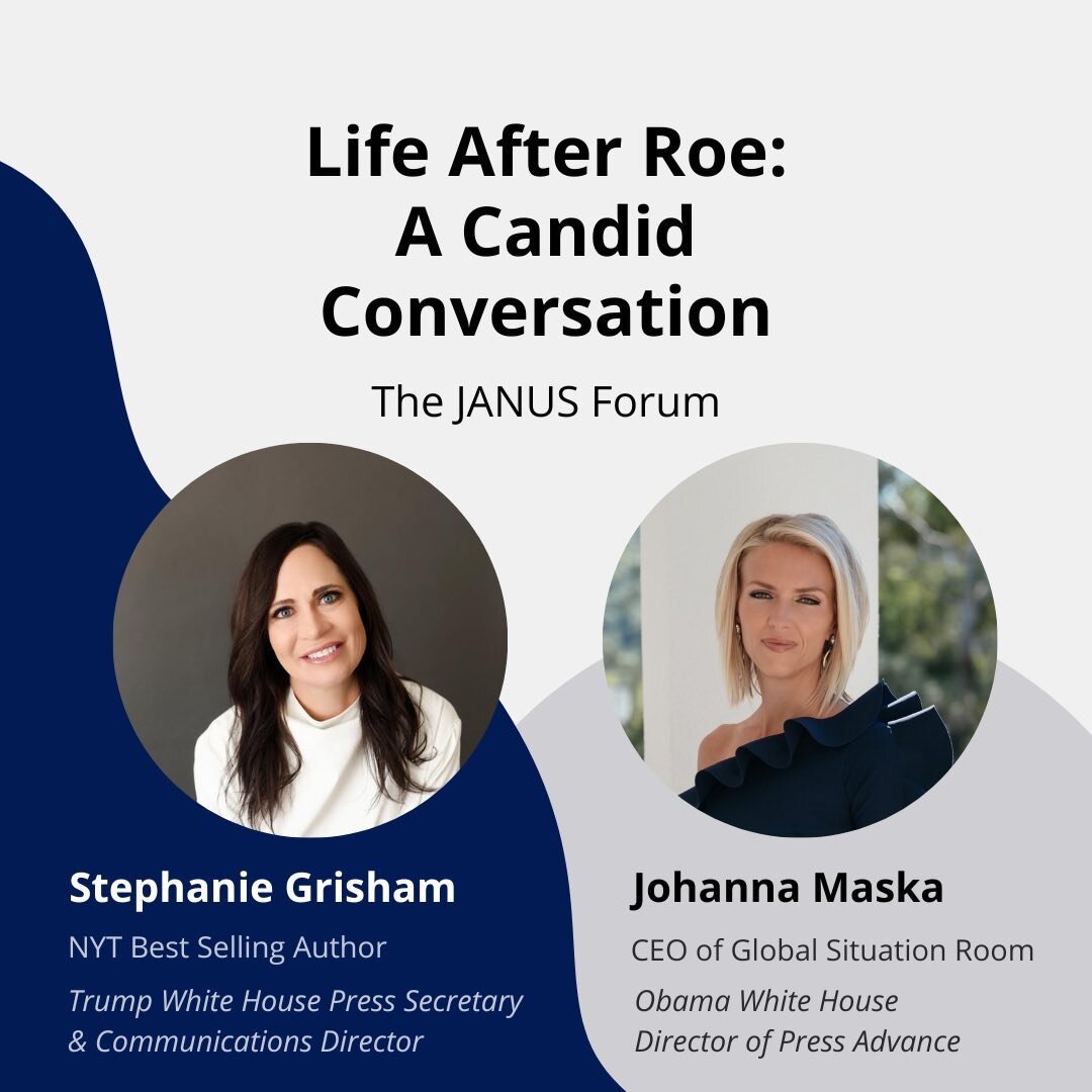 Looking forward to joining @stephanie.grisham for an important conversation on reproductive health and the government&rsquo;s role. Tonight. #Janusforum