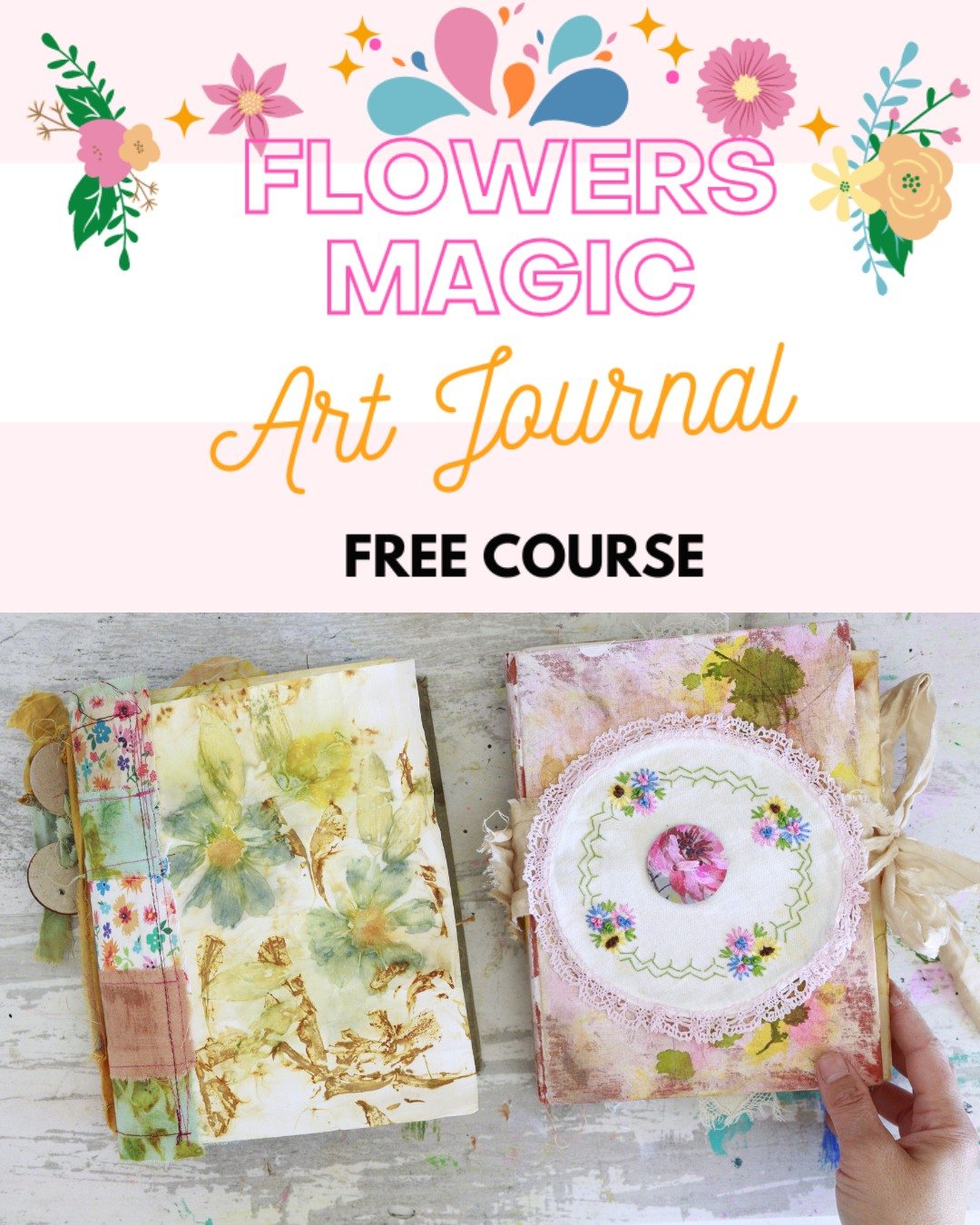 Free Flowers Magic Art Journal class is open again to sign up! 😍

That's right! You heard it well. 🌺 ✨ Get ready to celebrate the magic of mixed media, art journaling, and flowers! Join me for the FREE Flowers Magic Art Journal course, the perfect 