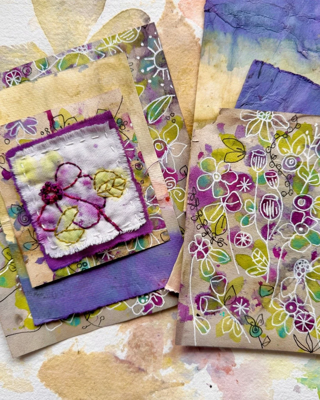 Day 3 of the Flowers Magic Art Fest and Kerry Engel is here with Chasing Blue. 🫐

You know that pile of eco prints that didn't quite work? The ones sitting in a drawer, the ones that didn't make your heart sing?

Today we transform them. Using berri