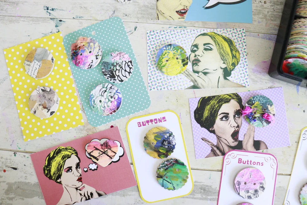 + 20 Ways to use Paper Buttons on your — Francisca Nunes Mixed Media ...