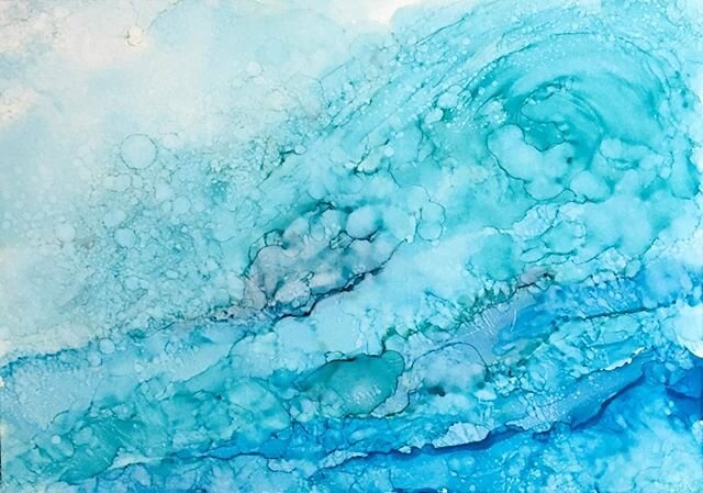 Froth  5x7 alcohol ink on Yupo Paper