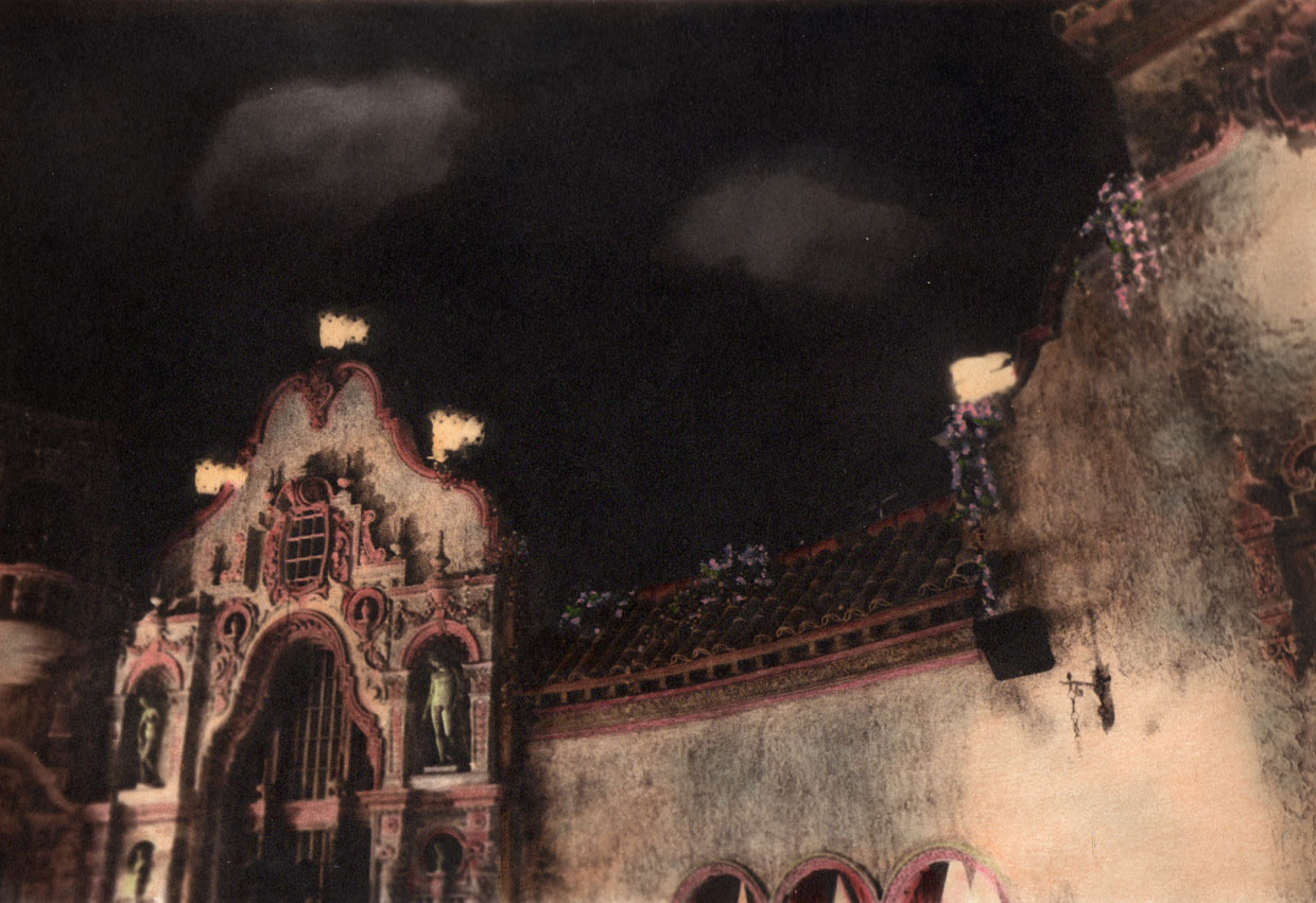 “The show starts on the sidewalk.” In the 1920’s, movie palaces were venues for fantasy and grandeur. The ‘Cloudland’ project was inspired by the decadent theaters of that era and the flickering fantasies projected onto their screens. The images we