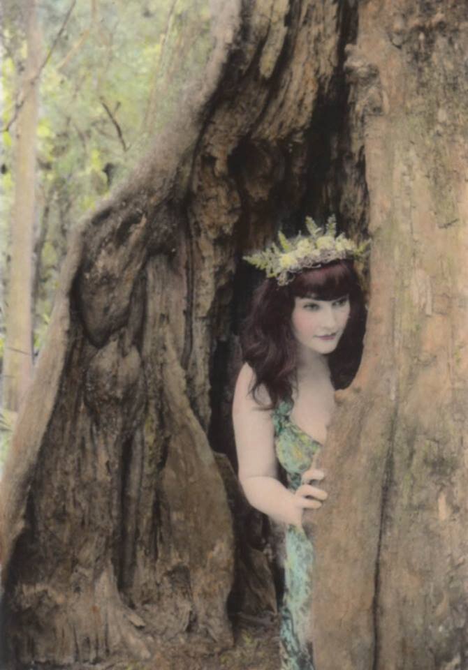  Skyler lurking in a cypress swamp, 2017. Hand-colored silver gelatin print. 