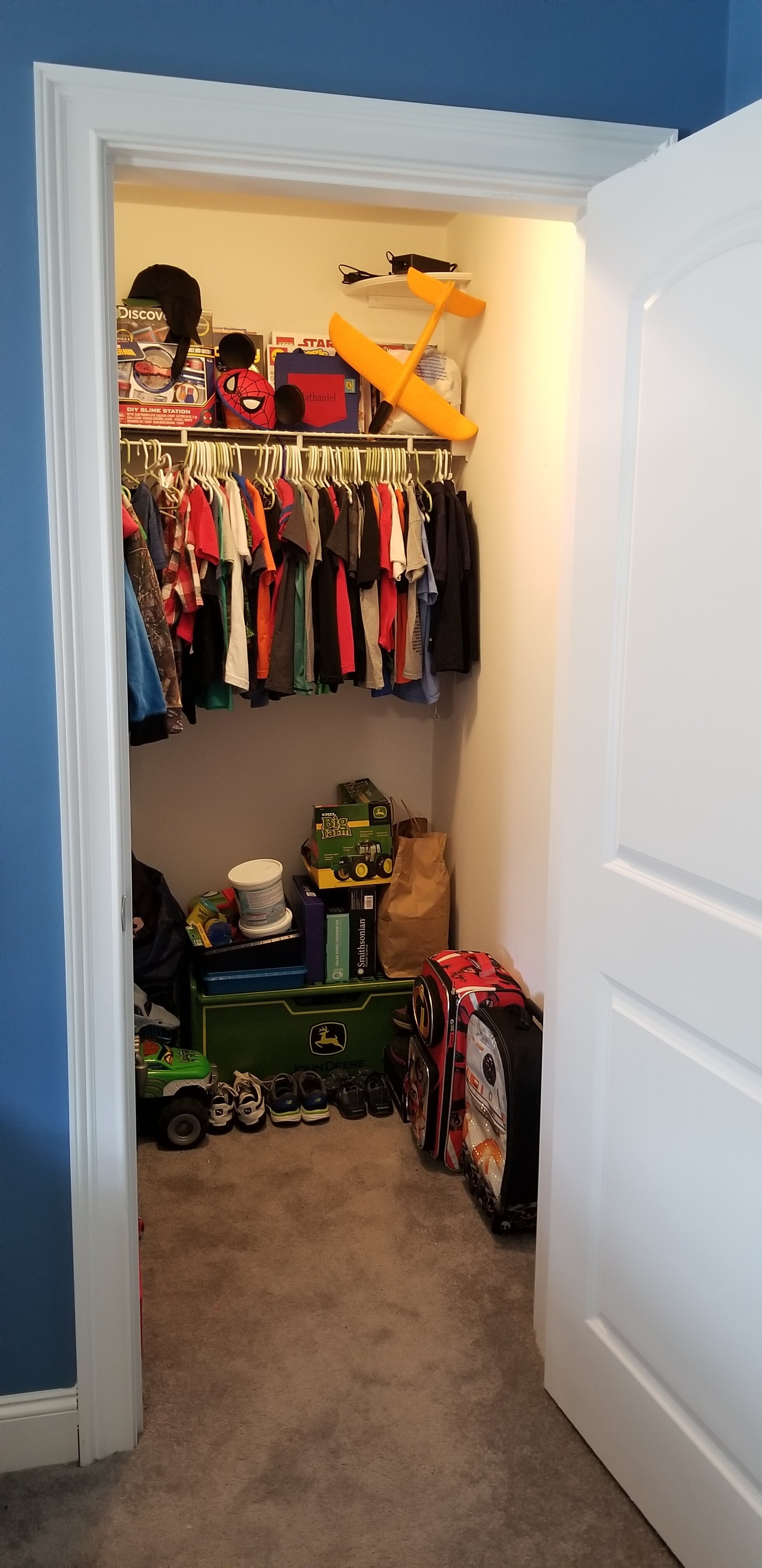 Child's closet after