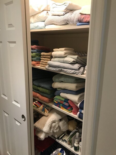 Linen closet before