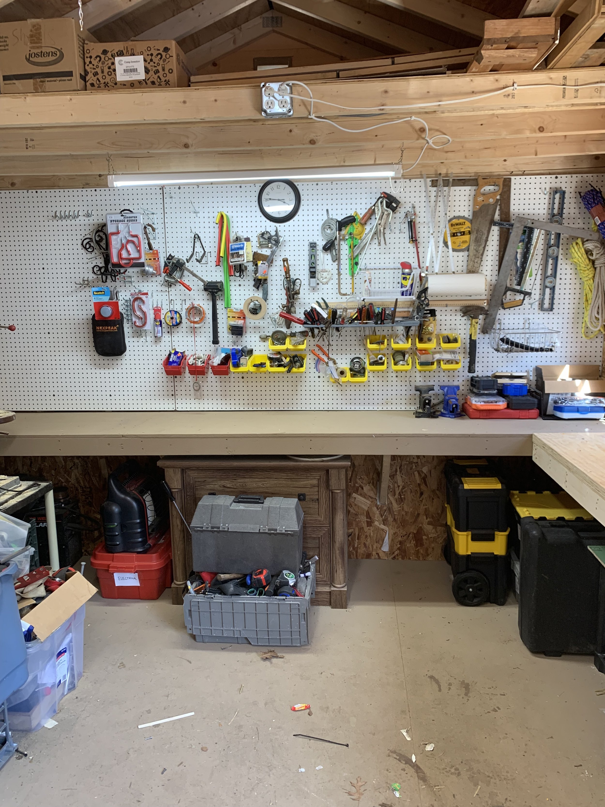 Pegboard &amp; Workbench After