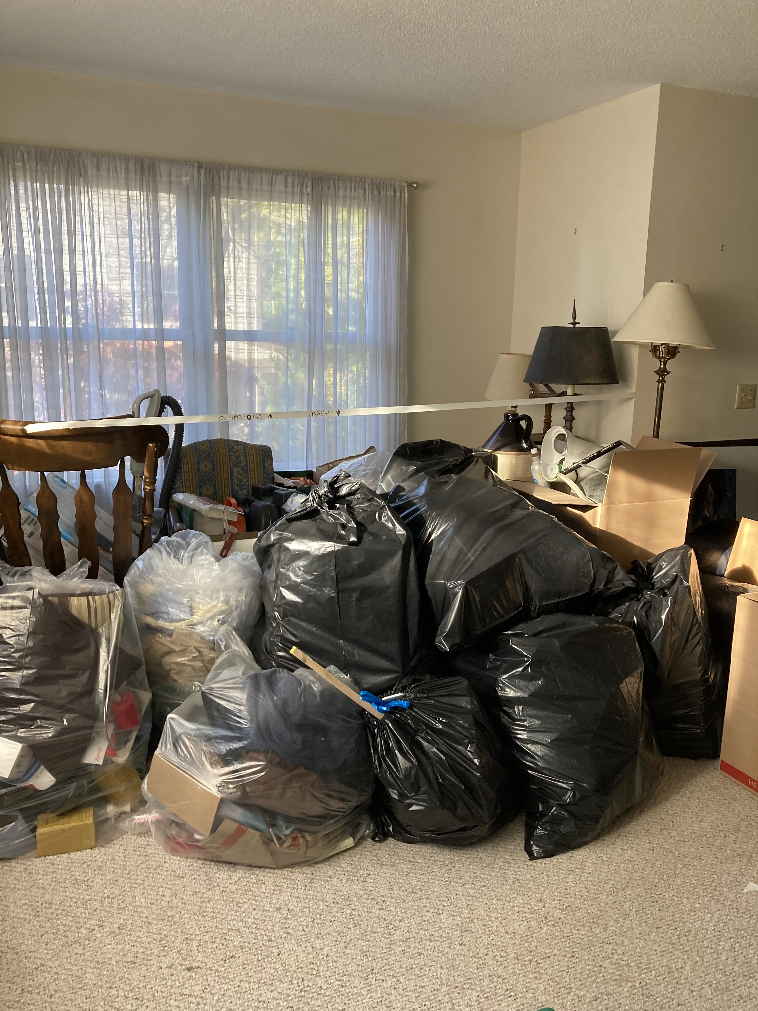 Living Room During the Sorting Process
