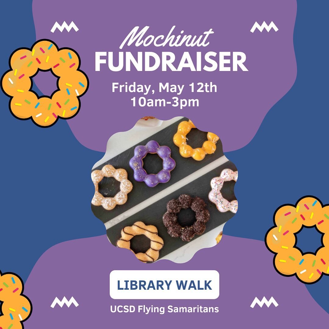 Come out and support Flying Sams for our Mochinut Fundraiser!! Find us on Library Walk this Friday, May 12th from 10am-3pm. You don&rsquo;t want to miss out! #FlyingSamaritans