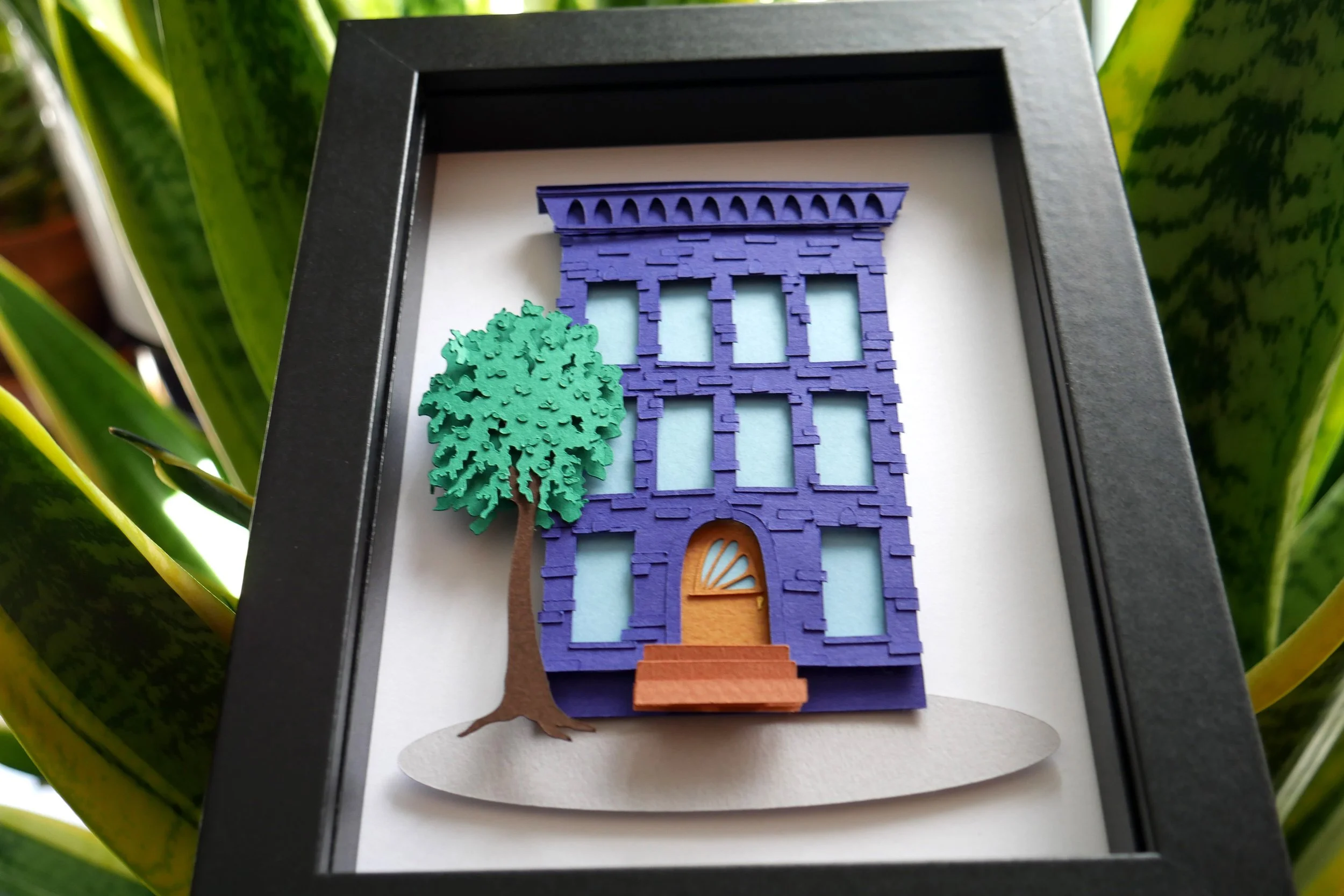 Brooklyn Brownstone Handmade Paper Art