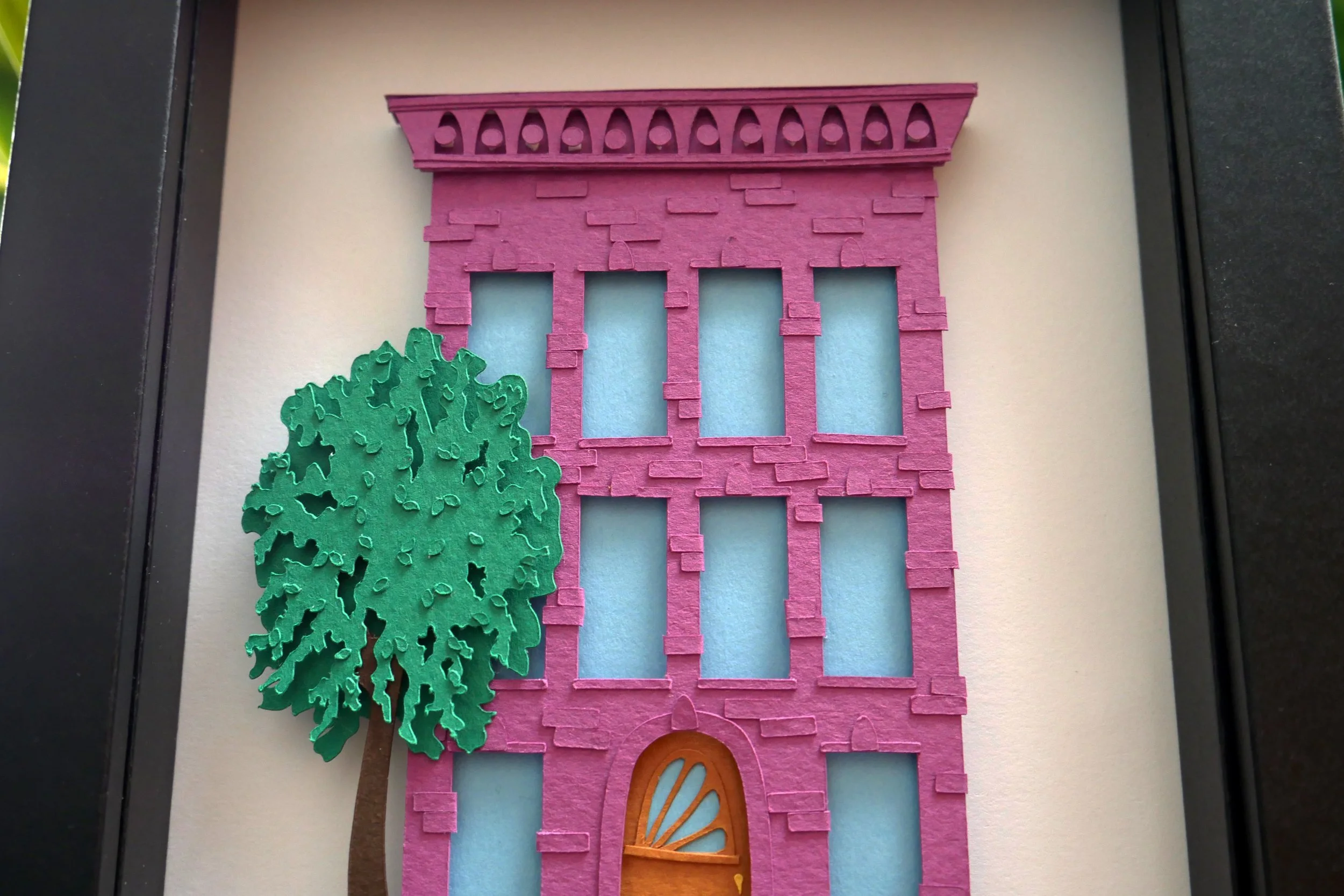Brooklyn Brownstone Handmade Paper Art