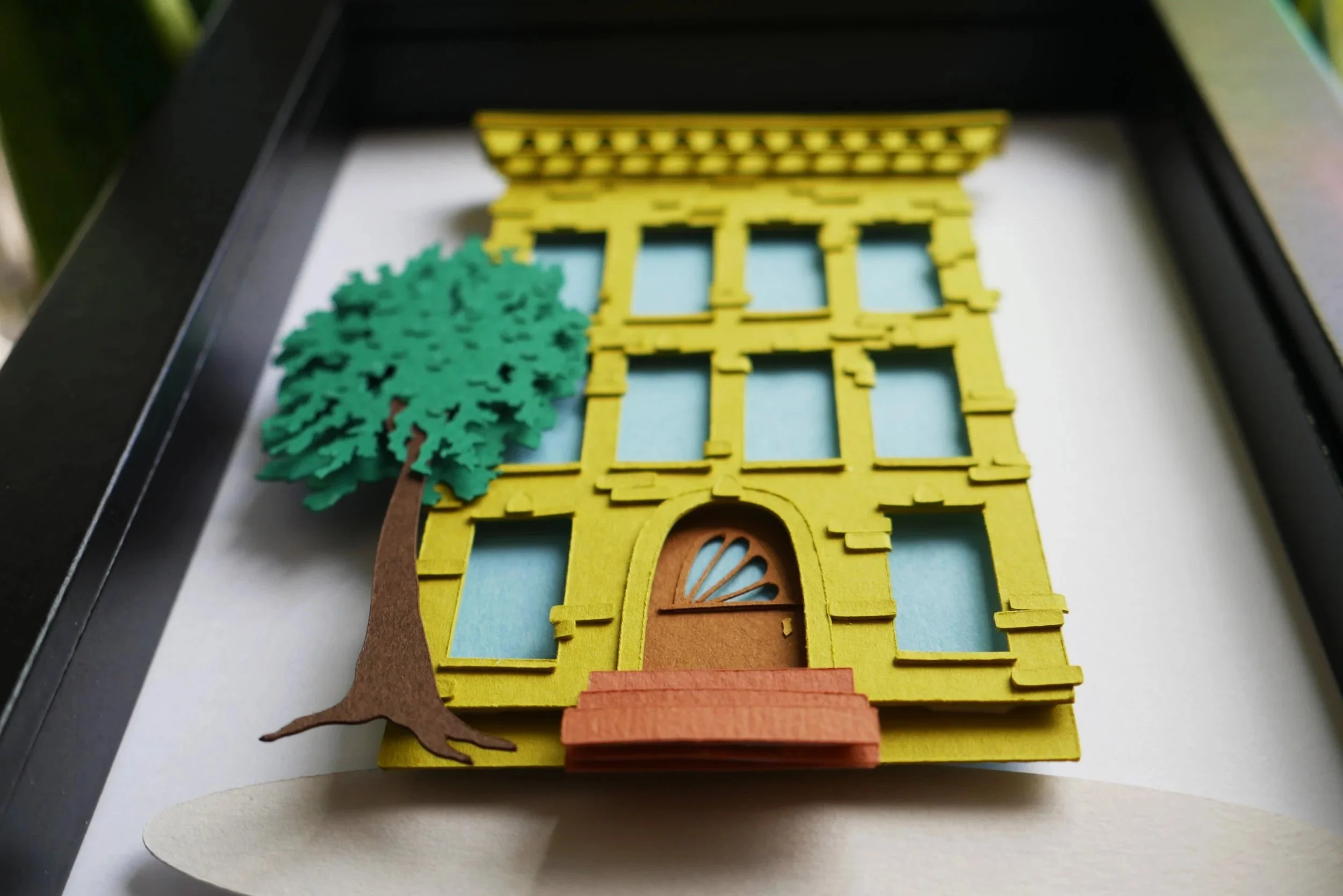 Brooklyn Brownstone Handmade Paper Art
