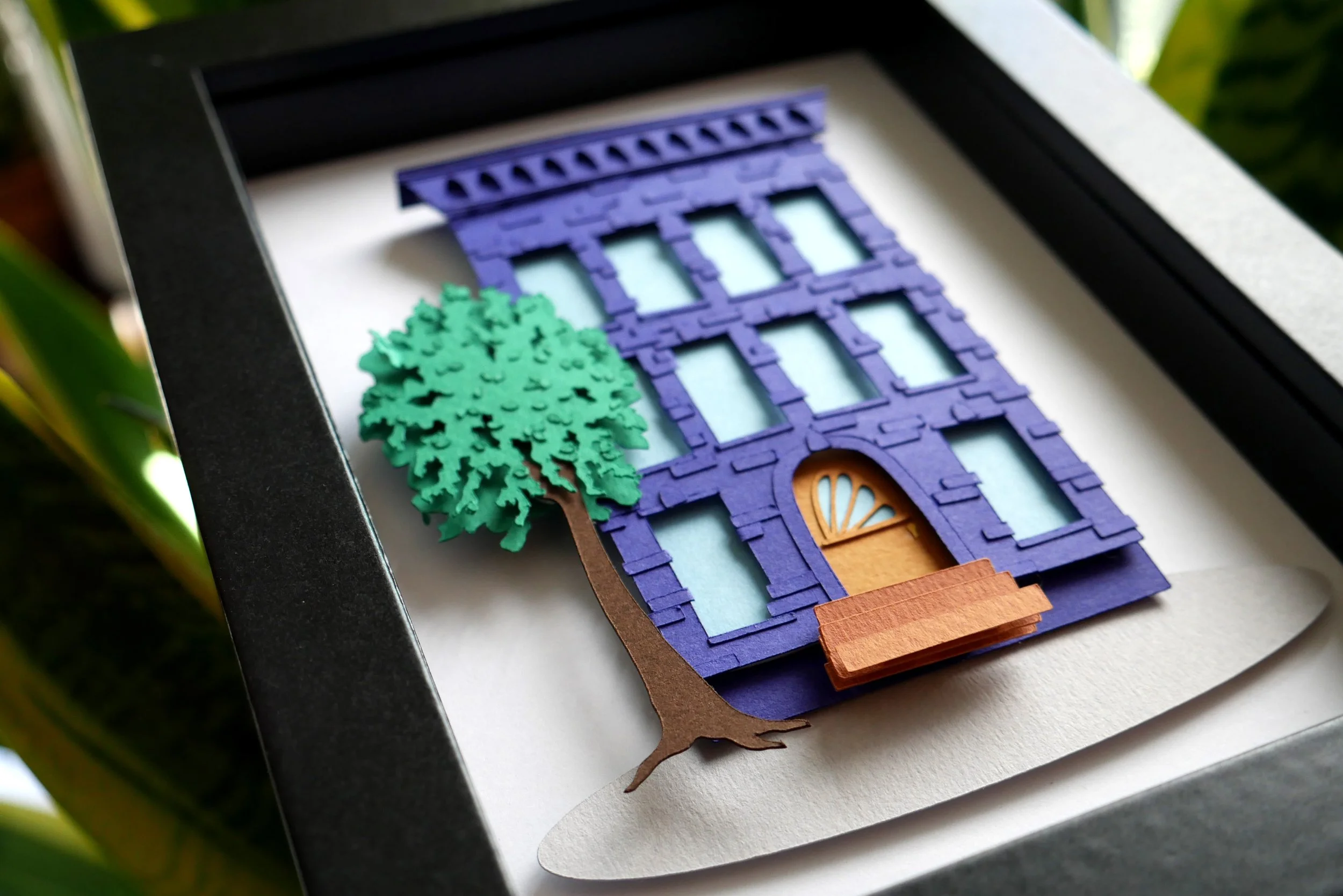 Brooklyn Brownstone Handmade Paper Art