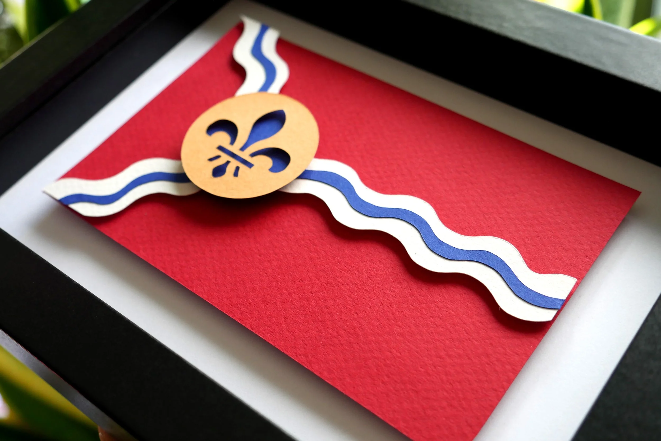 St. Louis Flag Handmade Paper Art