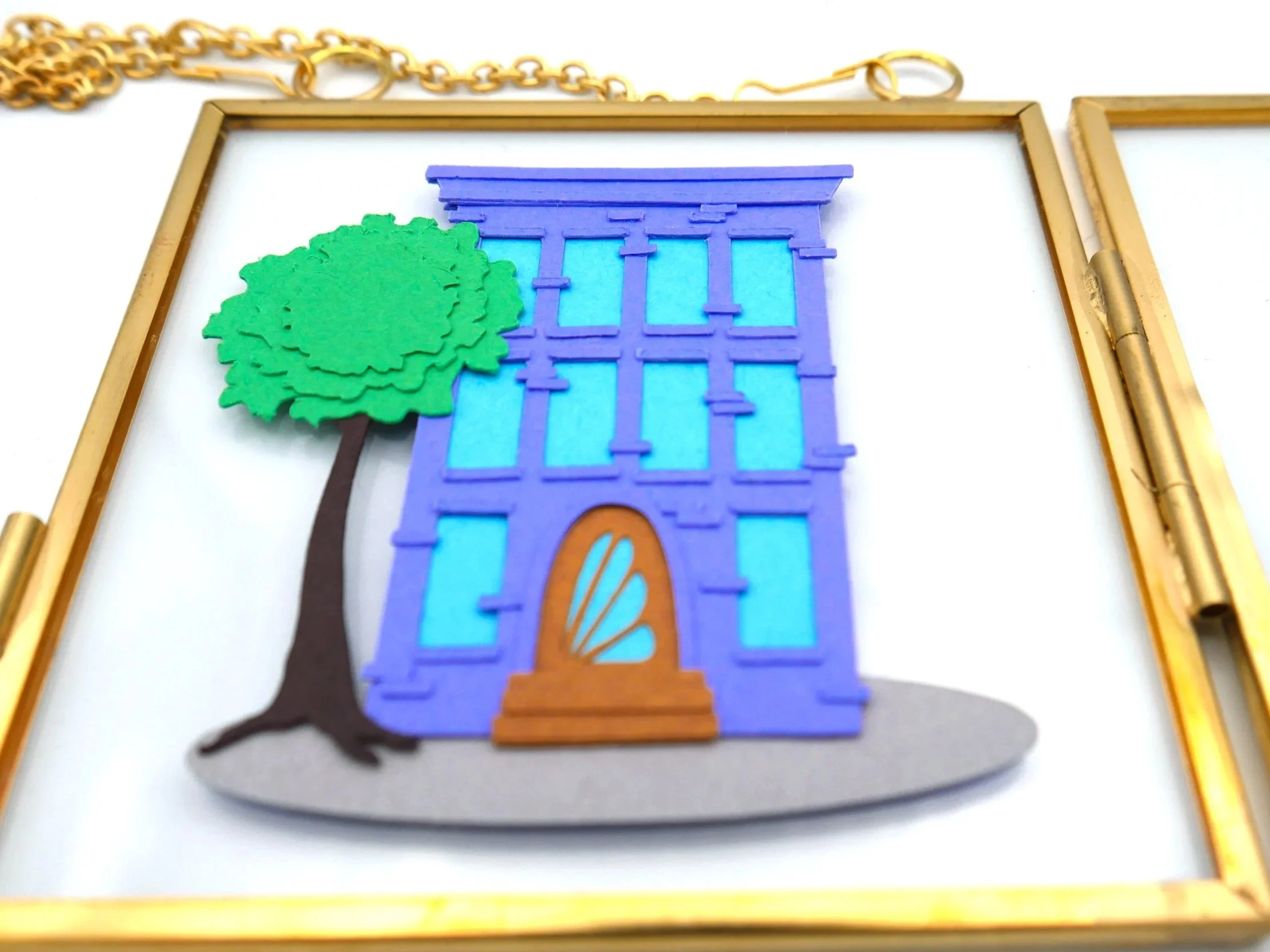 Periwinkle Brownstone (Mini Framed Artwork)