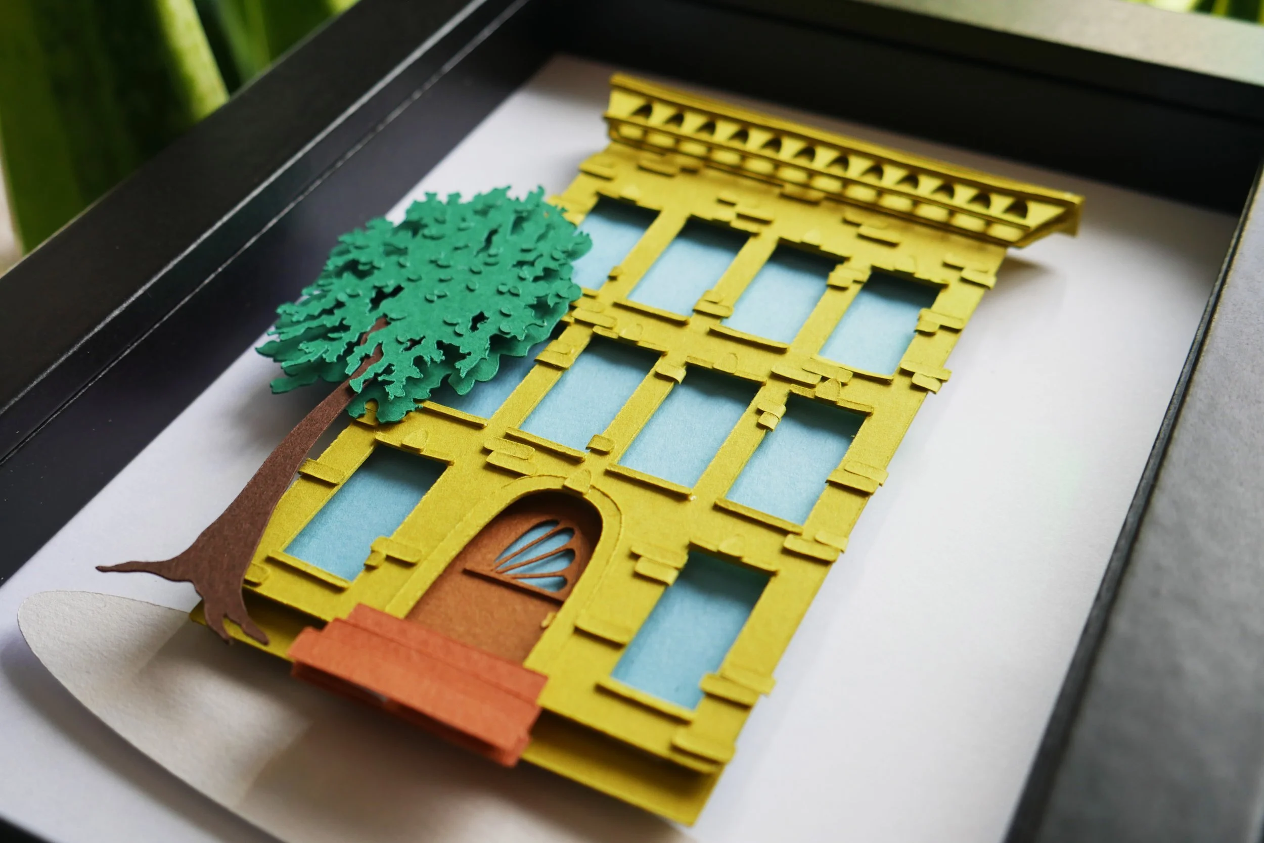 Brooklyn Brownstone Handmade Paper Art