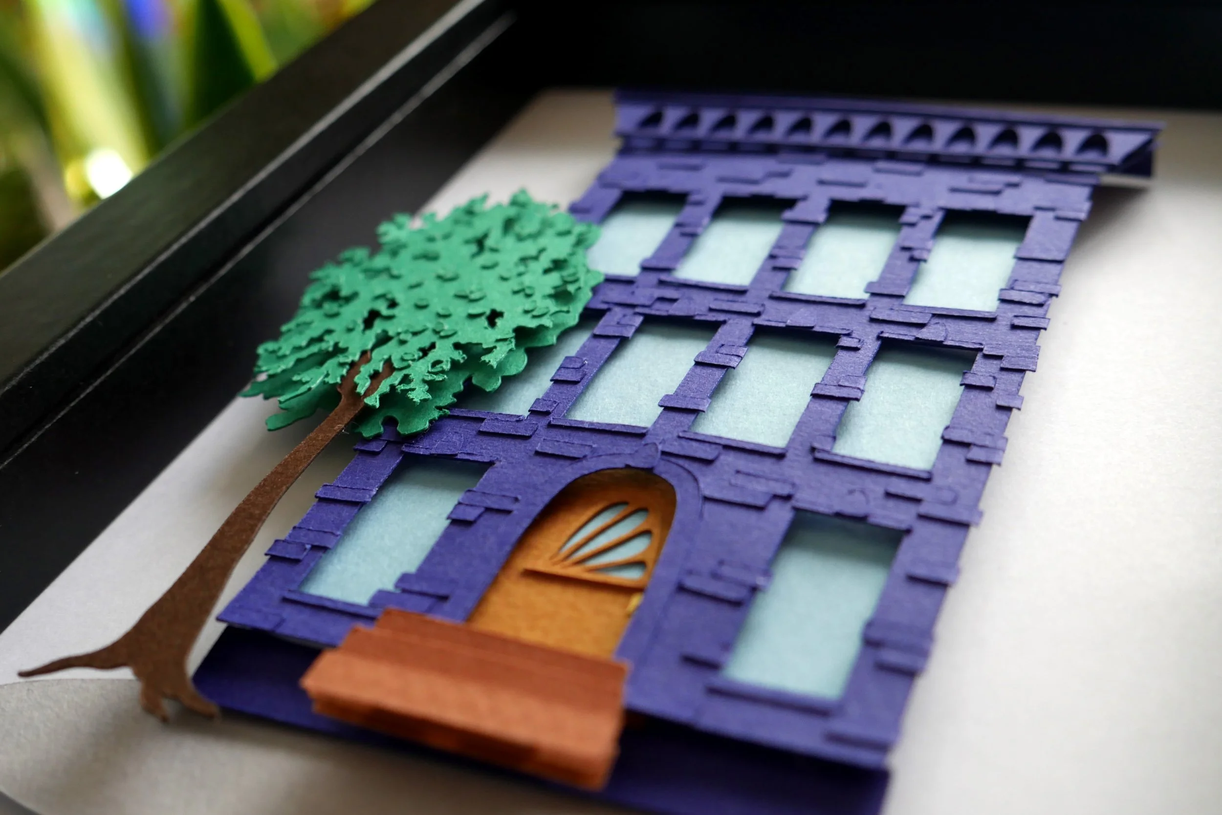 Brooklyn Brownstone Handmade Paper Art