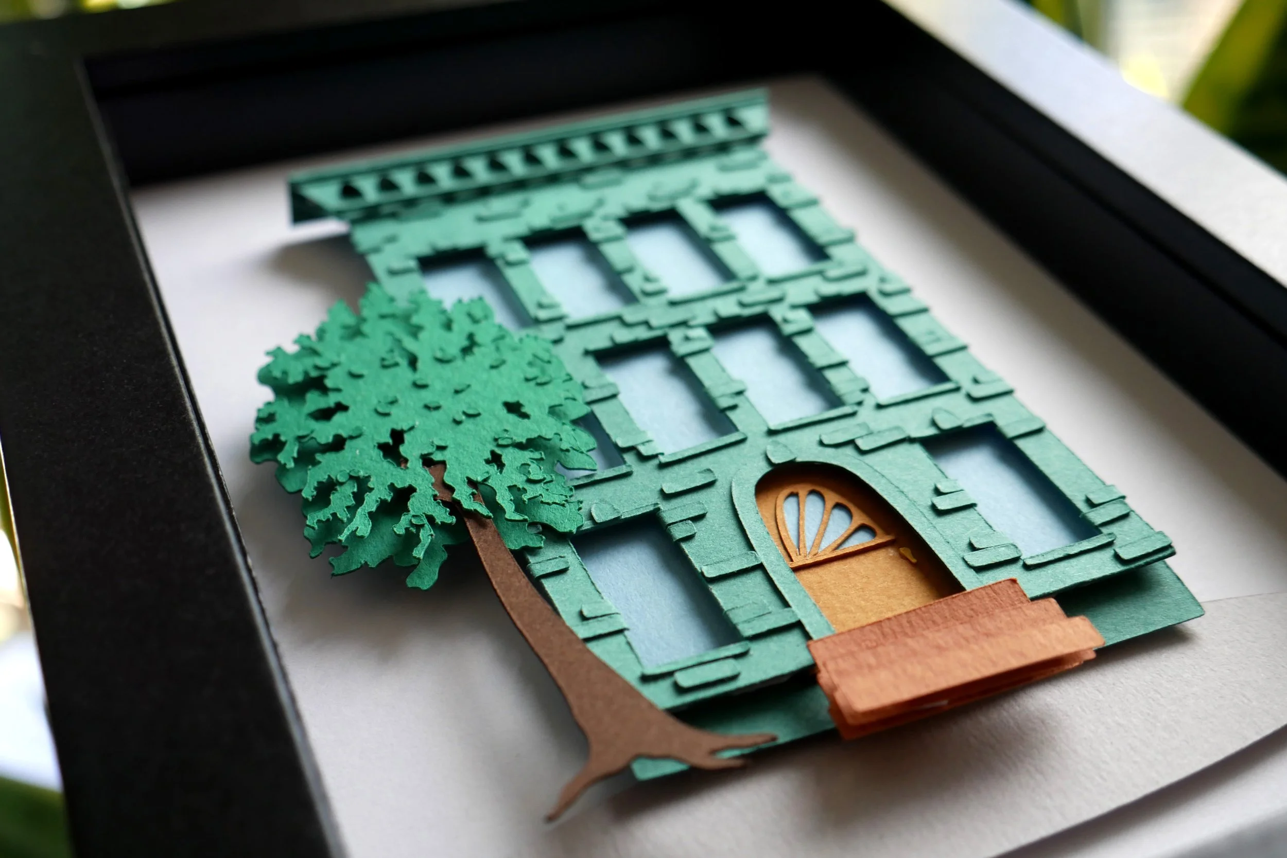 Brooklyn Brownstone Handmade Paper Art