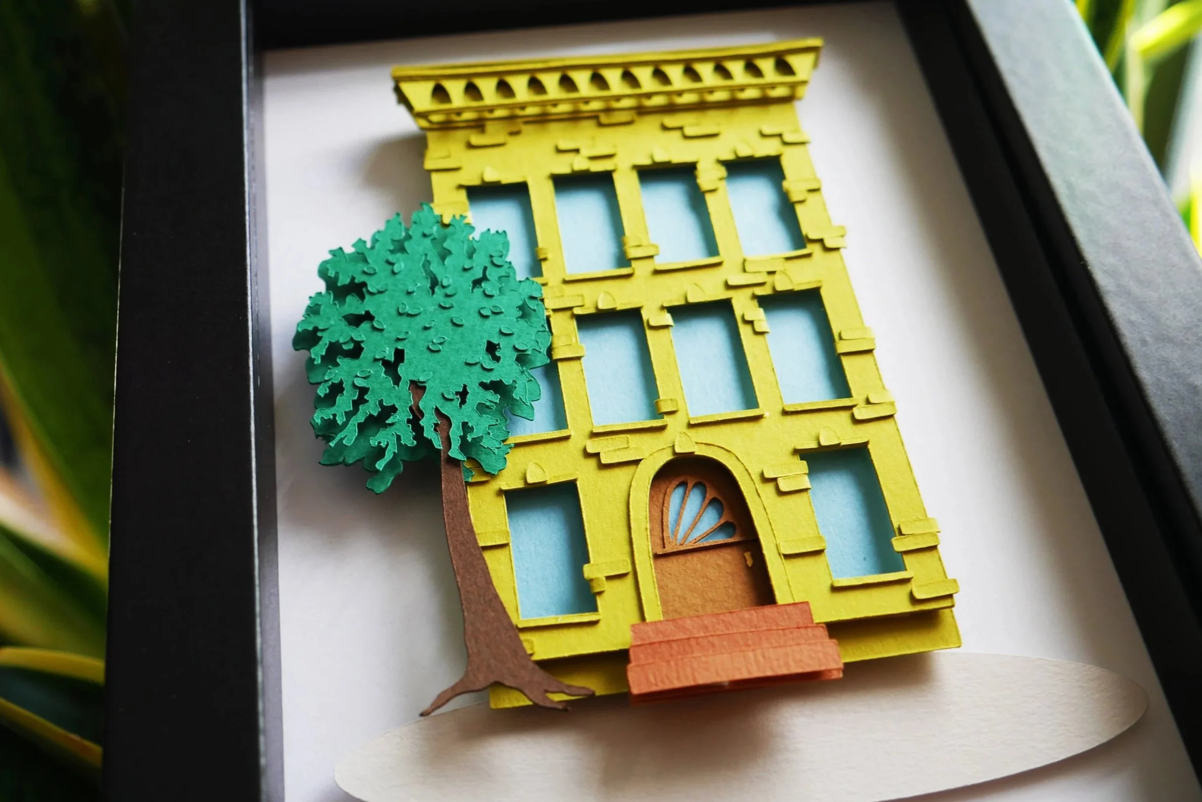 Brooklyn Brownstone Handmade Paper Art