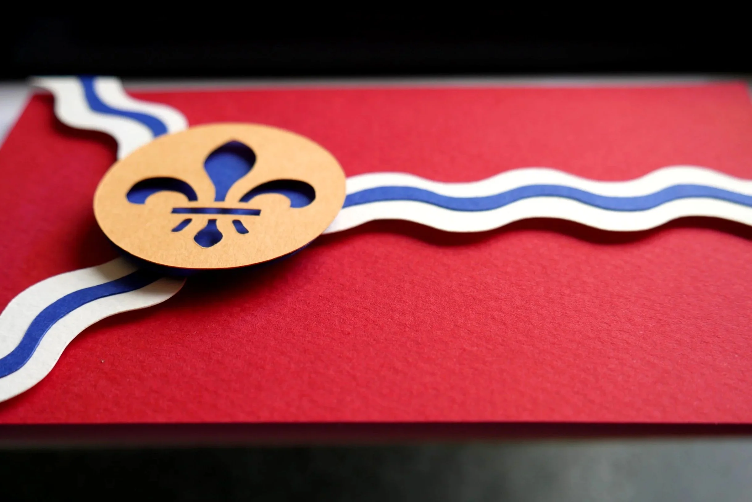 St. Louis Flag Handmade Paper Art