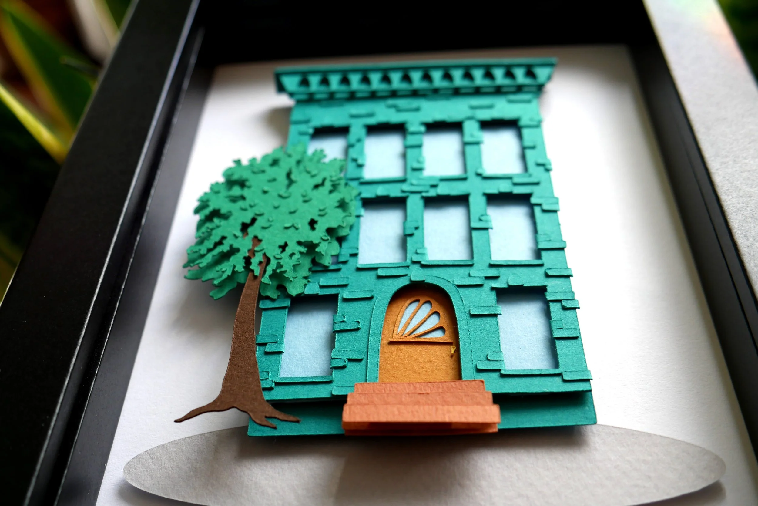 Brooklyn Brownstone Handmade Paper Art