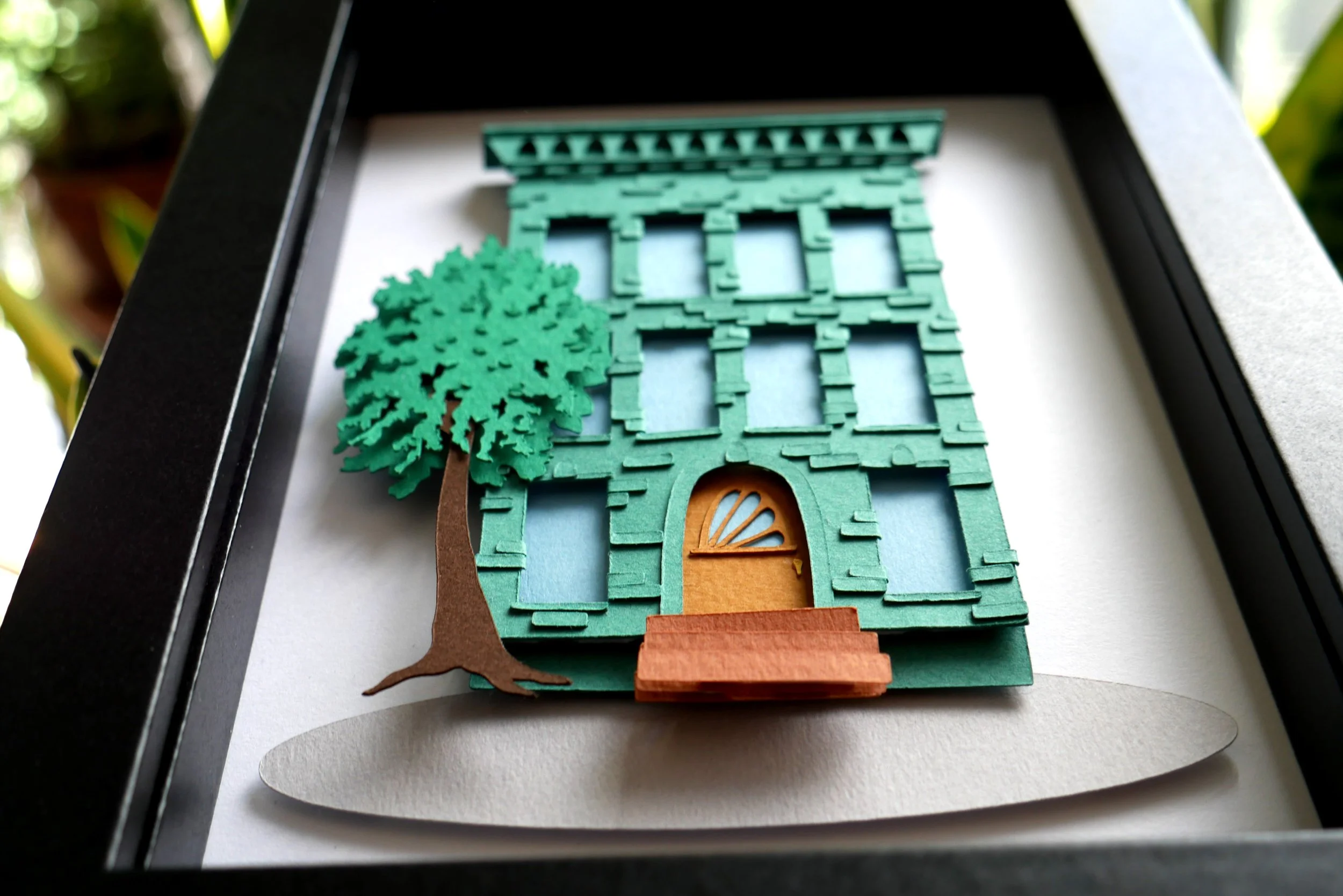 Brooklyn Brownstone Handmade Paper Art
