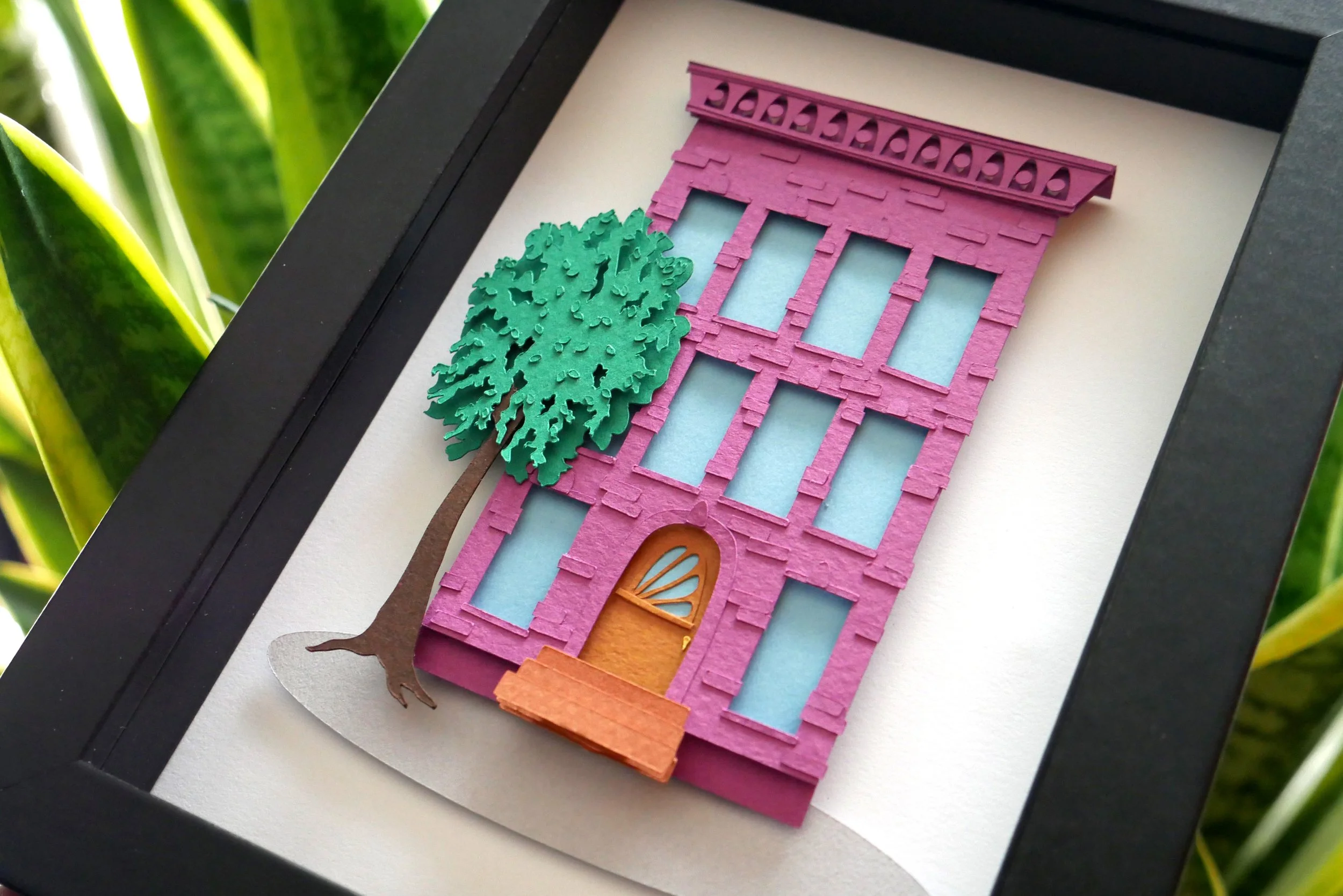 Brooklyn Brownstone Handmade Paper Art