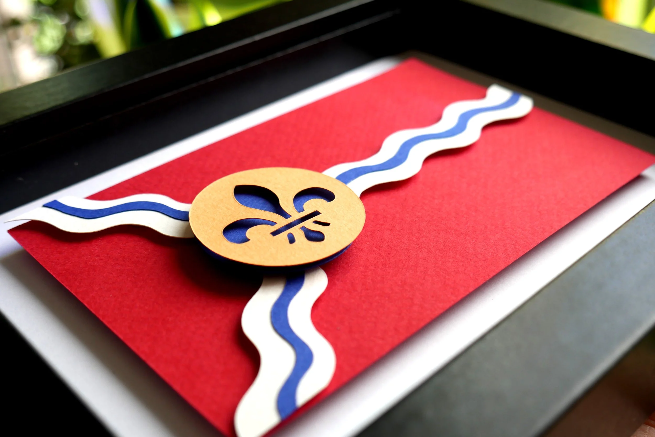 St. Louis Flag Handmade Paper Art
