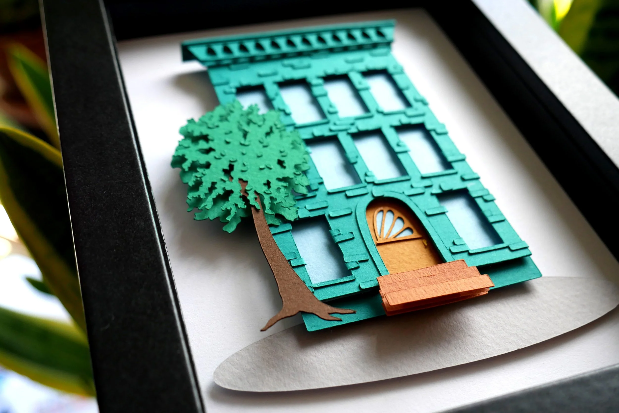 Brooklyn Brownstone Handmade Paper Art